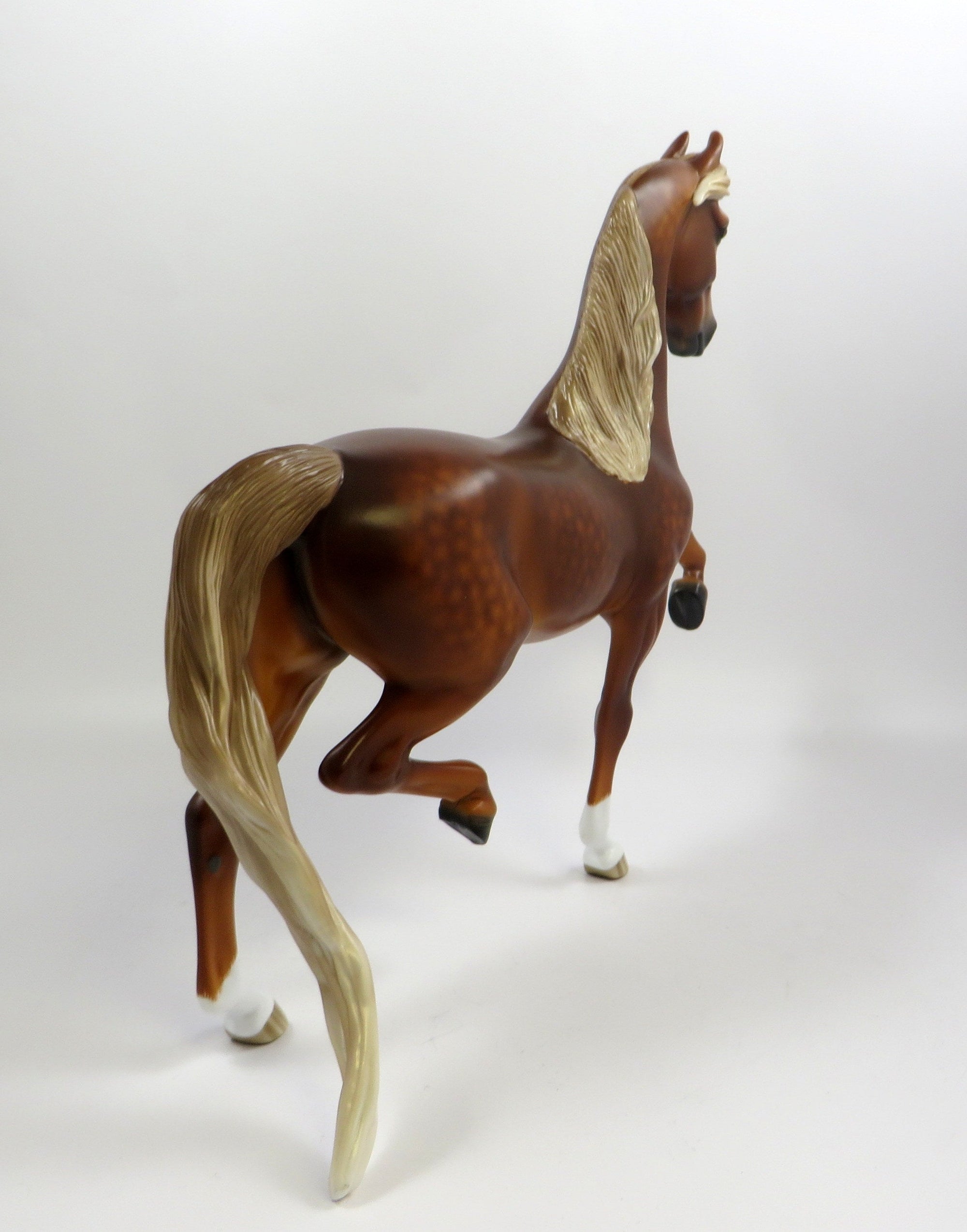 SENTIMENTAL JOURNEY -OOAK DAPPLE CHESTNUT SADDLEBRED MODEL HORSE 5/29/19