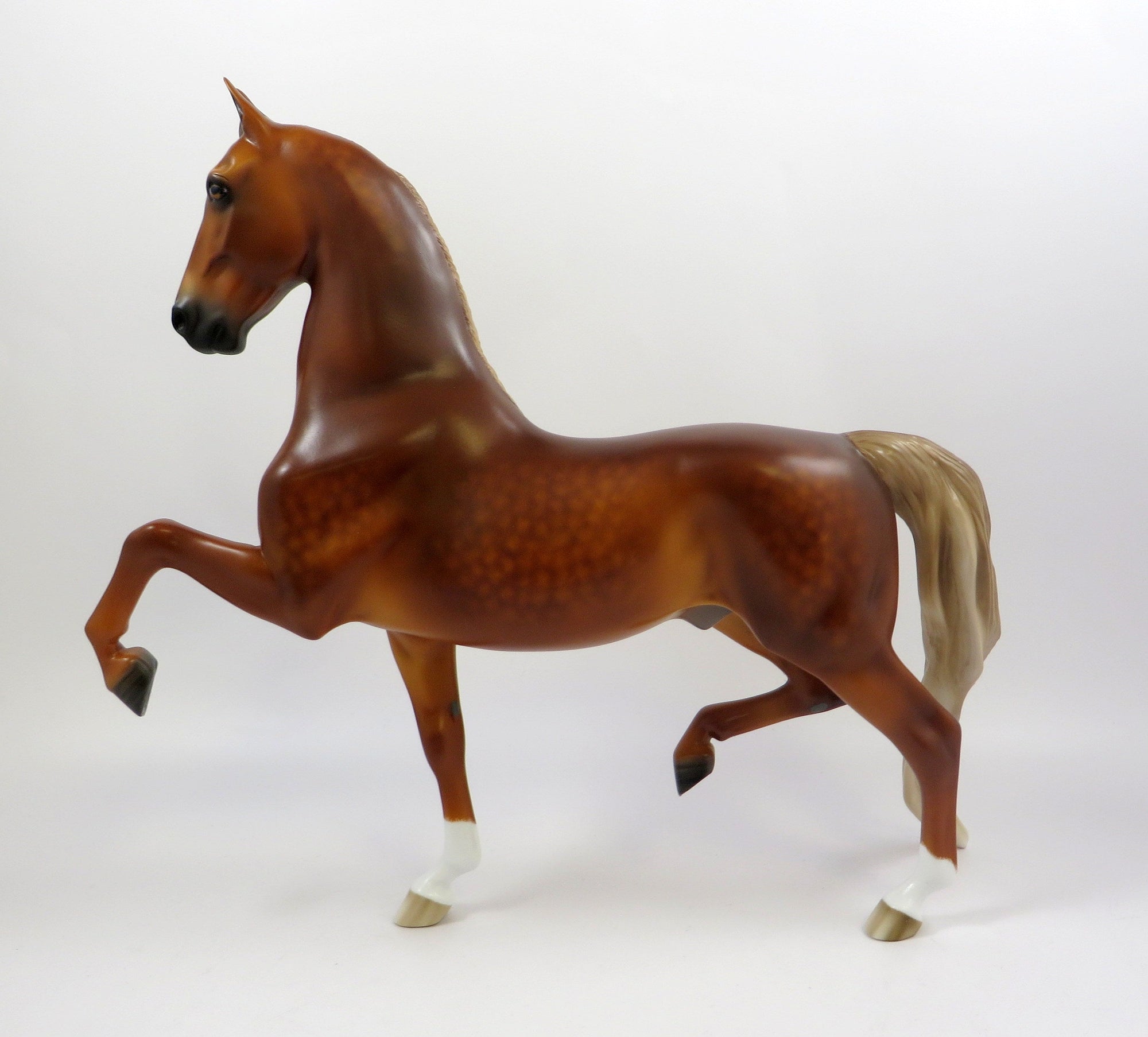 SENTIMENTAL JOURNEY -OOAK DAPPLE CHESTNUT SADDLEBRED MODEL HORSE 5/29/19