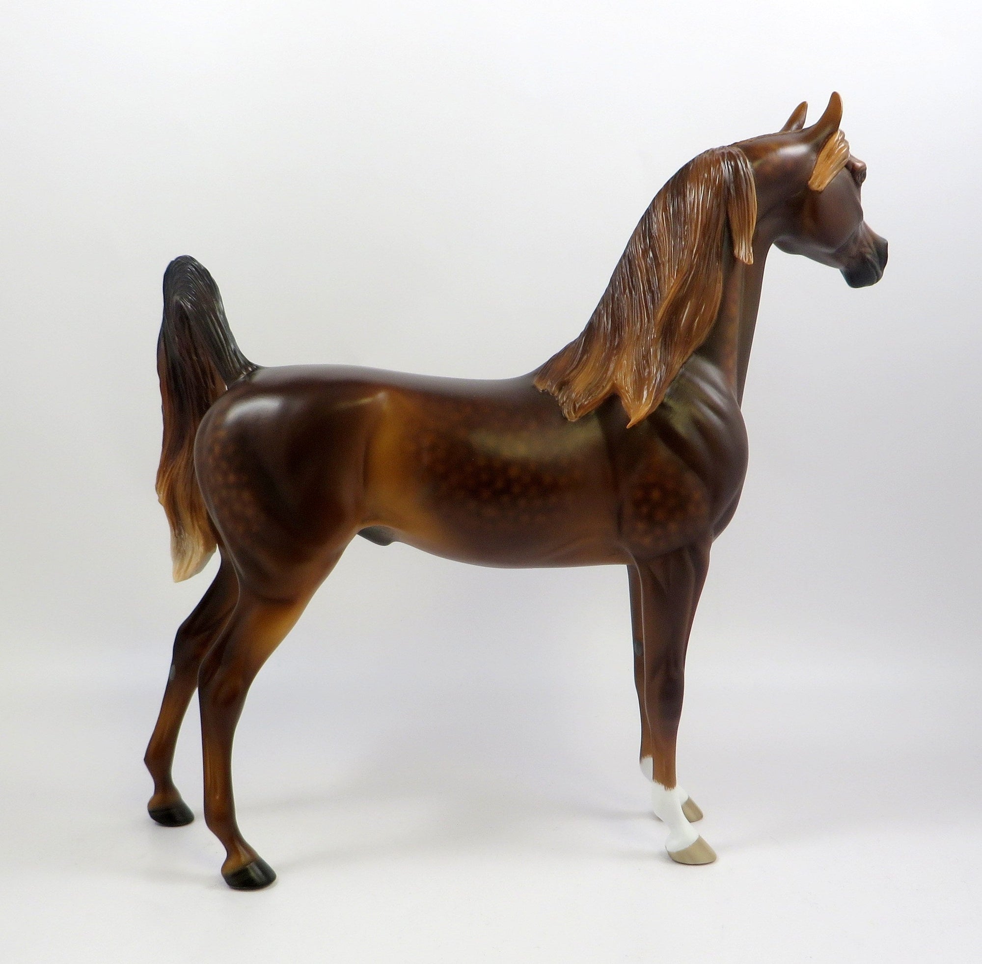 THRILL OF IT ALL -OOAK DAPPLE CHESTNUT ARABIAN MODEL HORSE BY SHERYL LEISURE 5/29/19