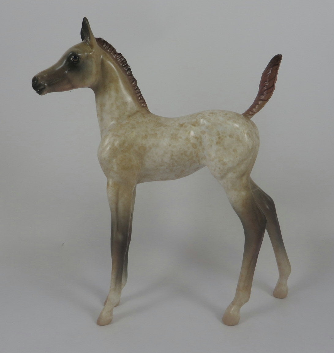 ROSALITA-OOAK RED ROAN FOAL MODEL HORSE BY AL LHS - Stone