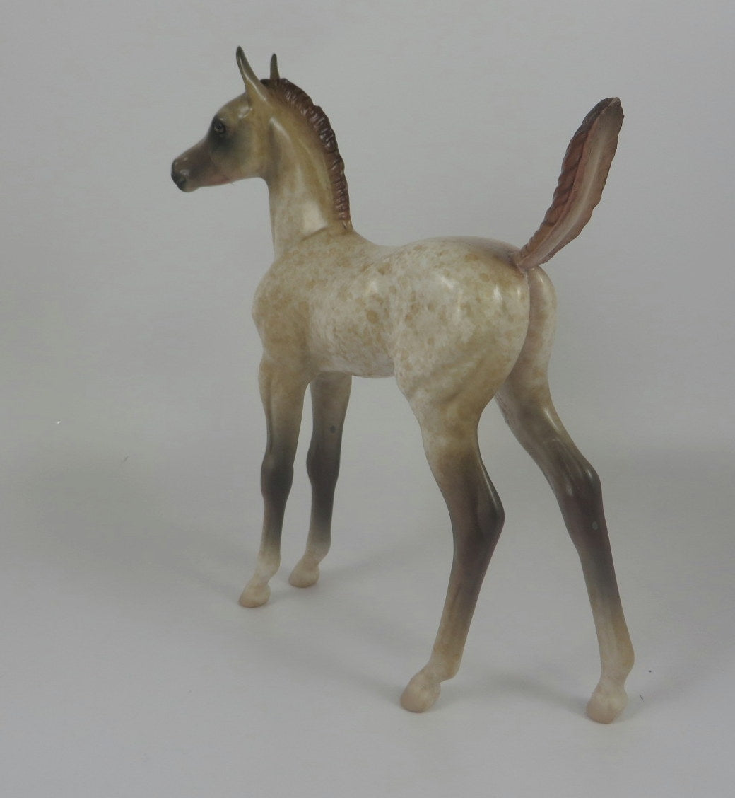 ROSALITA-OOAK RED ROAN FOAL MODEL HORSE BY AL LHS 19