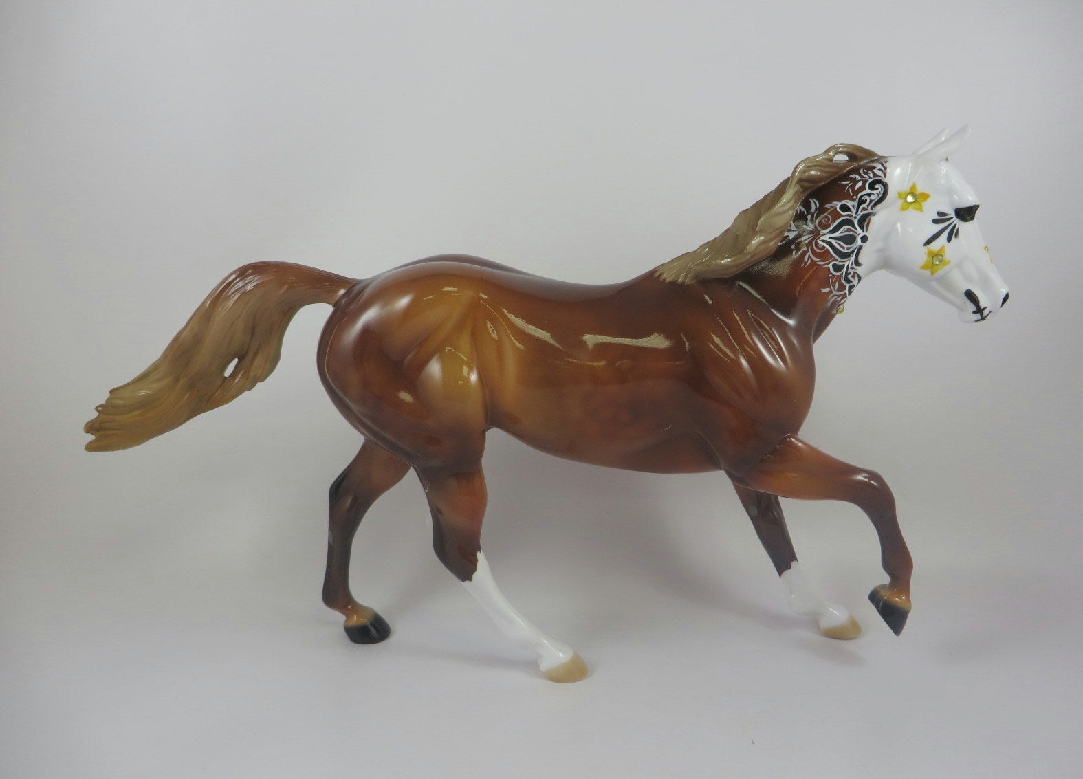 TOODLES -OOAK CHESTNUT SUGAR SKULL RUNNING QUARTER HORSE BY DAWN QUICK LHS 19