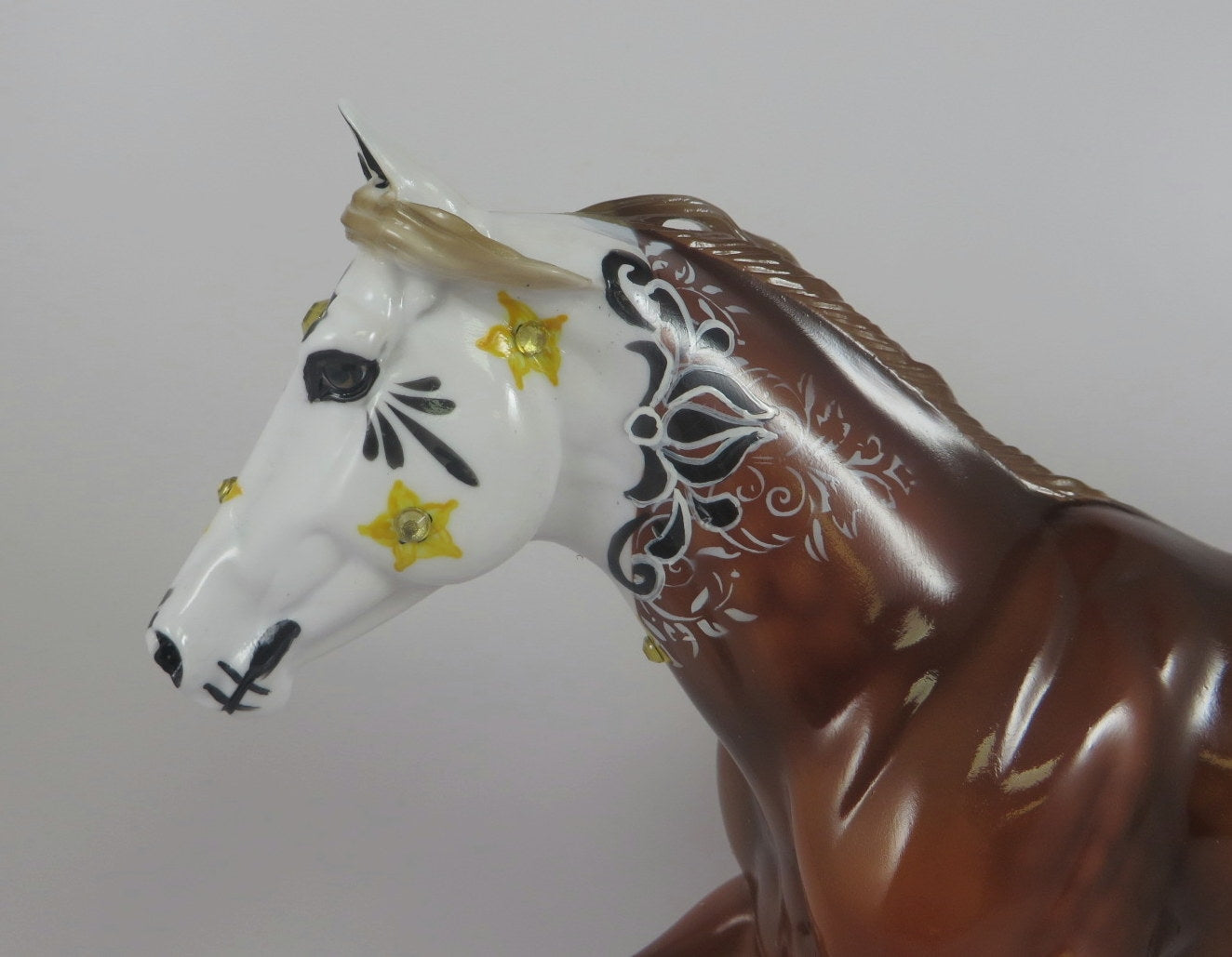 TOODLES -OOAK CHESTNUT SUGAR SKULL RUNNING QUARTER HORSE BY DAWN QUICK LHS 19