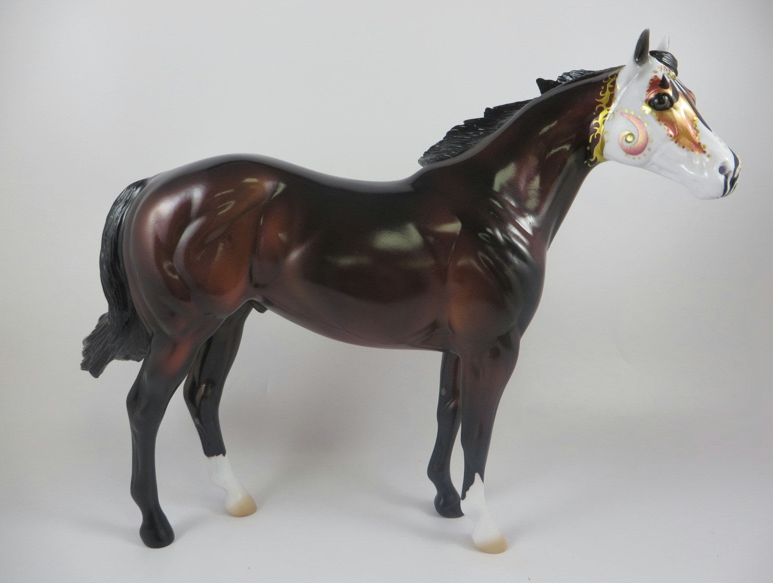 DAZZLER -OOAK BAY SUGAR SKULL DECORATOR ISH MODEL HORSE BY DAWN QUICK LHS 19