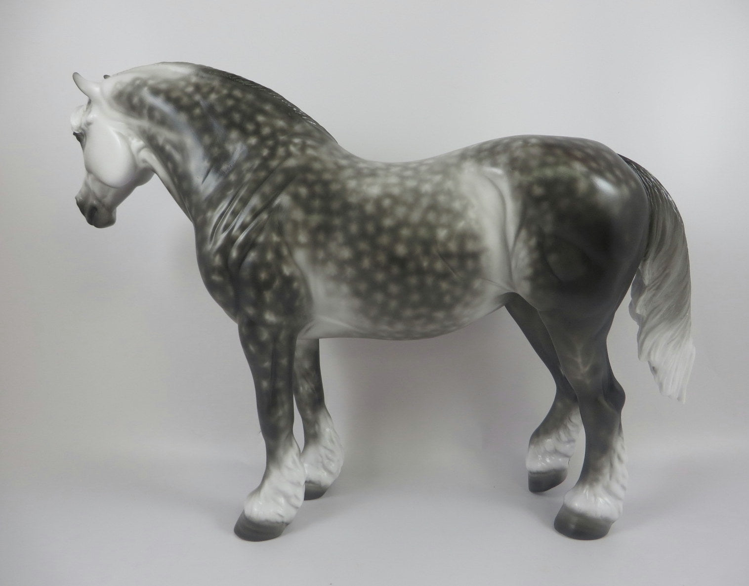 HALLOW QUEEN -OOAK STAR DAPPLE GREY HEAVY DRAFT MARE BY SHERYL LEISURE LHS 19