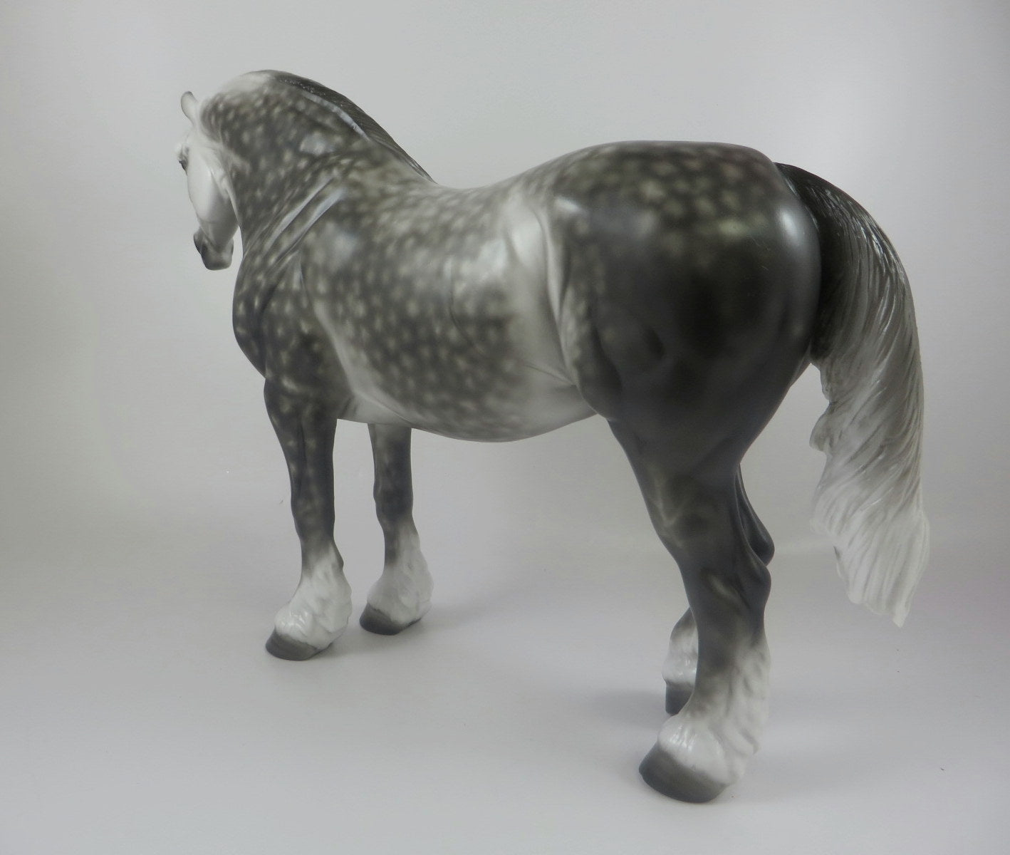 HALLOW QUEEN -OOAK STAR DAPPLE GREY HEAVY DRAFT MARE BY SHERYL LEISURE LHS 19