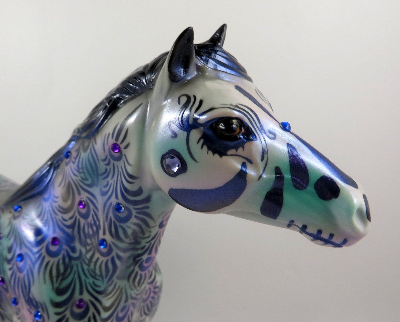 HOCUS-OOAK MULTI/PURPLE W/JEWELS SPANISH MUSTANG DECORATOR BY DAWN QUICK MM19