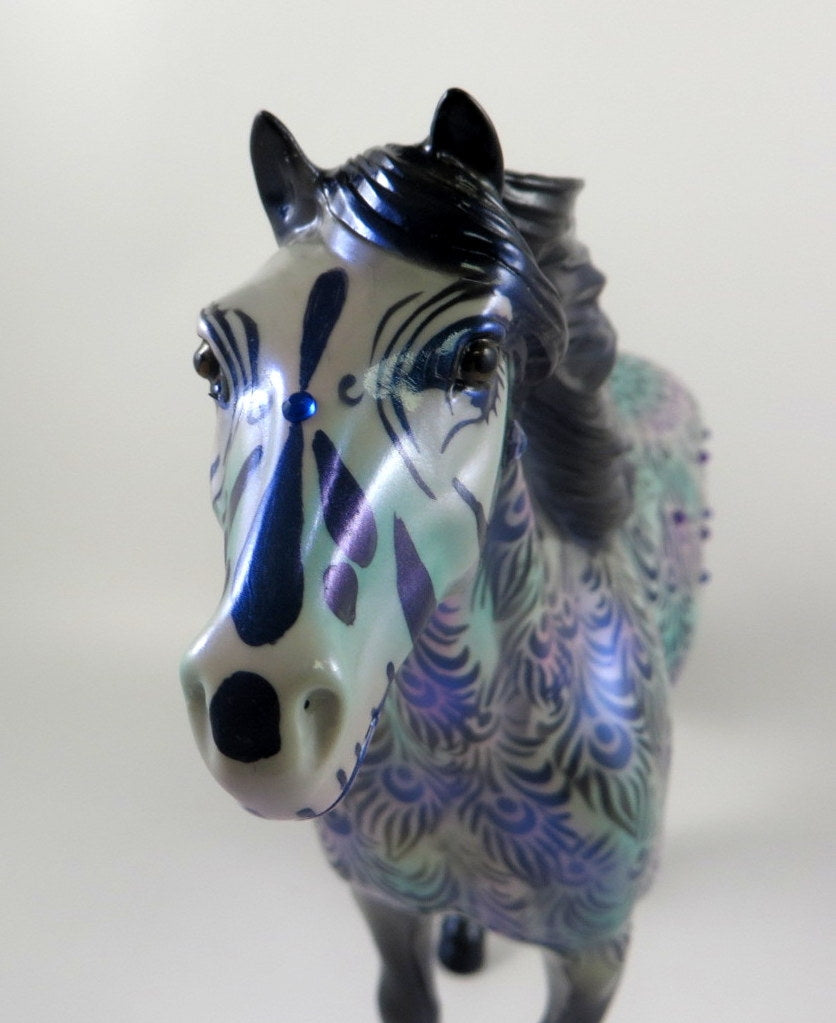 HOCUS-OOAK MULTI/PURPLE W/JEWELS SPANISH MUSTANG DECORATOR BY DAWN QUICK MM19