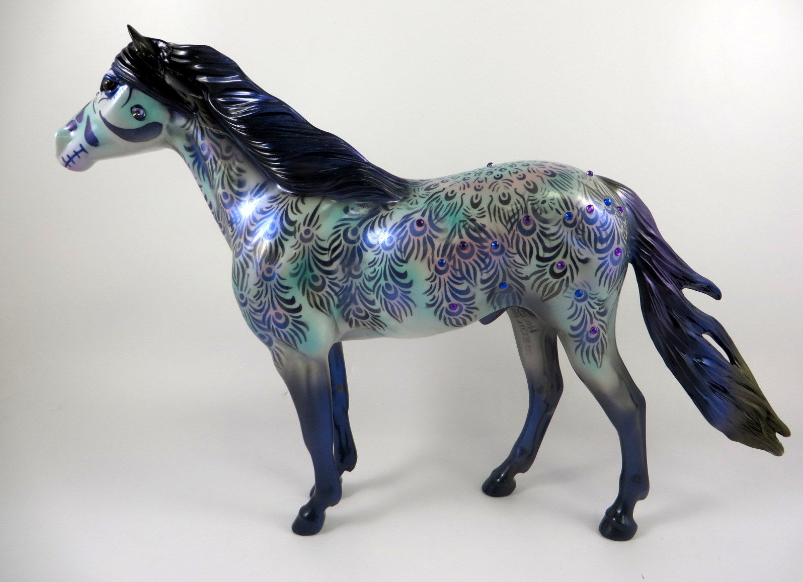 HOCUS-OOAK MULTI/PURPLE W/JEWELS SPANISH MUSTANG DECORATOR BY DAWN QUICK MM19