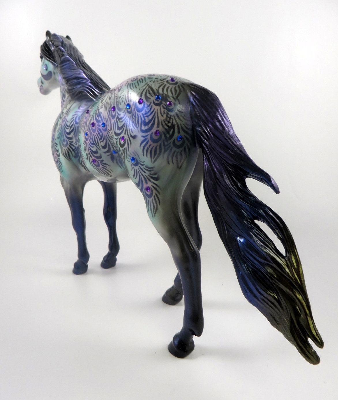 HOCUS-OOAK MULTI/PURPLE W/JEWELS SPANISH MUSTANG DECORATOR BY DAWN QUICK MM19