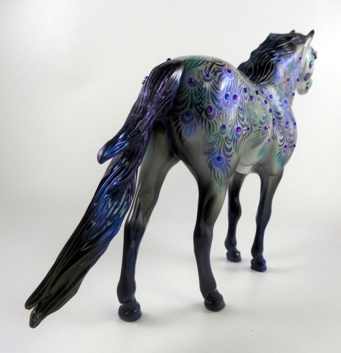 HOCUS-OOAK MULTI/PURPLE W/JEWELS SPANISH MUSTANG DECORATOR BY DAWN QUICK MM19