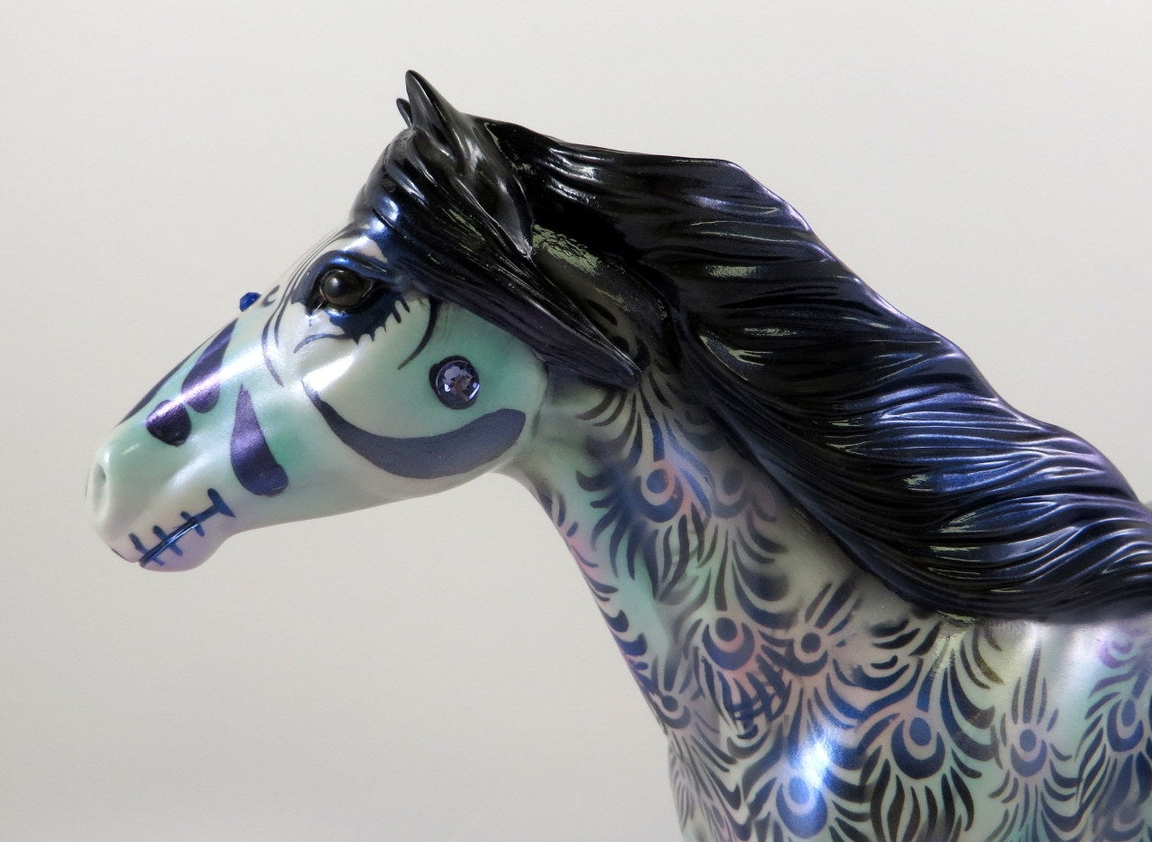 HOCUS-OOAK MULTI/PURPLE W/JEWELS SPANISH MUSTANG DECORATOR BY DAWN QUICK MM19