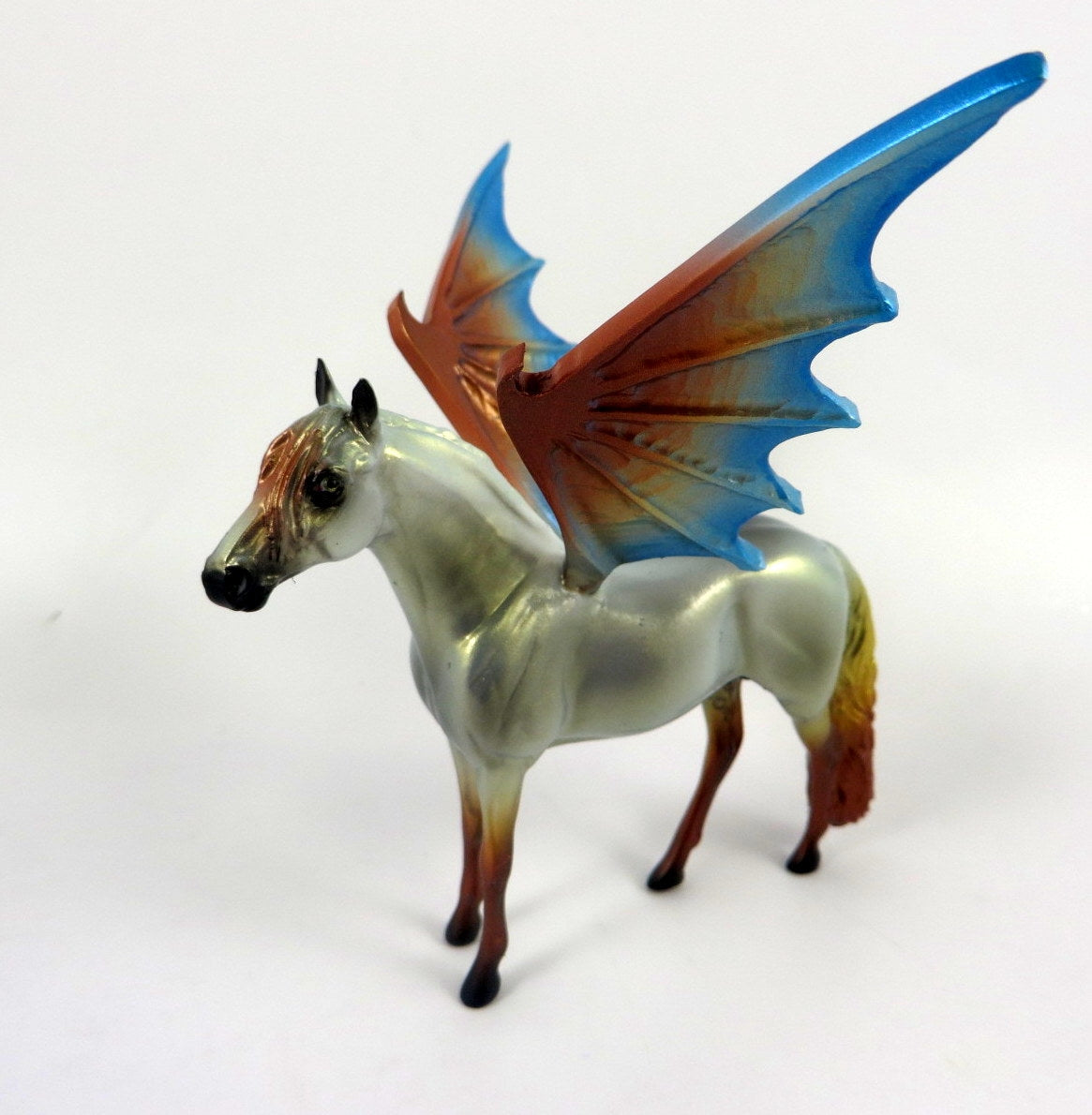 MALACHI-OOAK ANDALUSIAN BLUE BAT CHIP DECORATOR BY MISSY FOX MM19