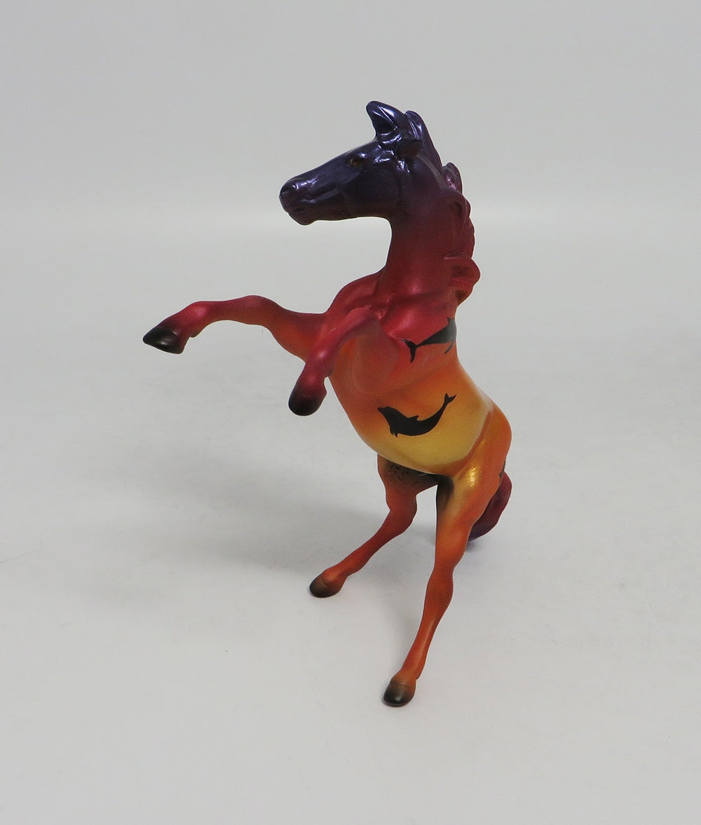 DANCE OF THE DOLPHINS-OOAK REARING CHIP DECORATOR SW 2018