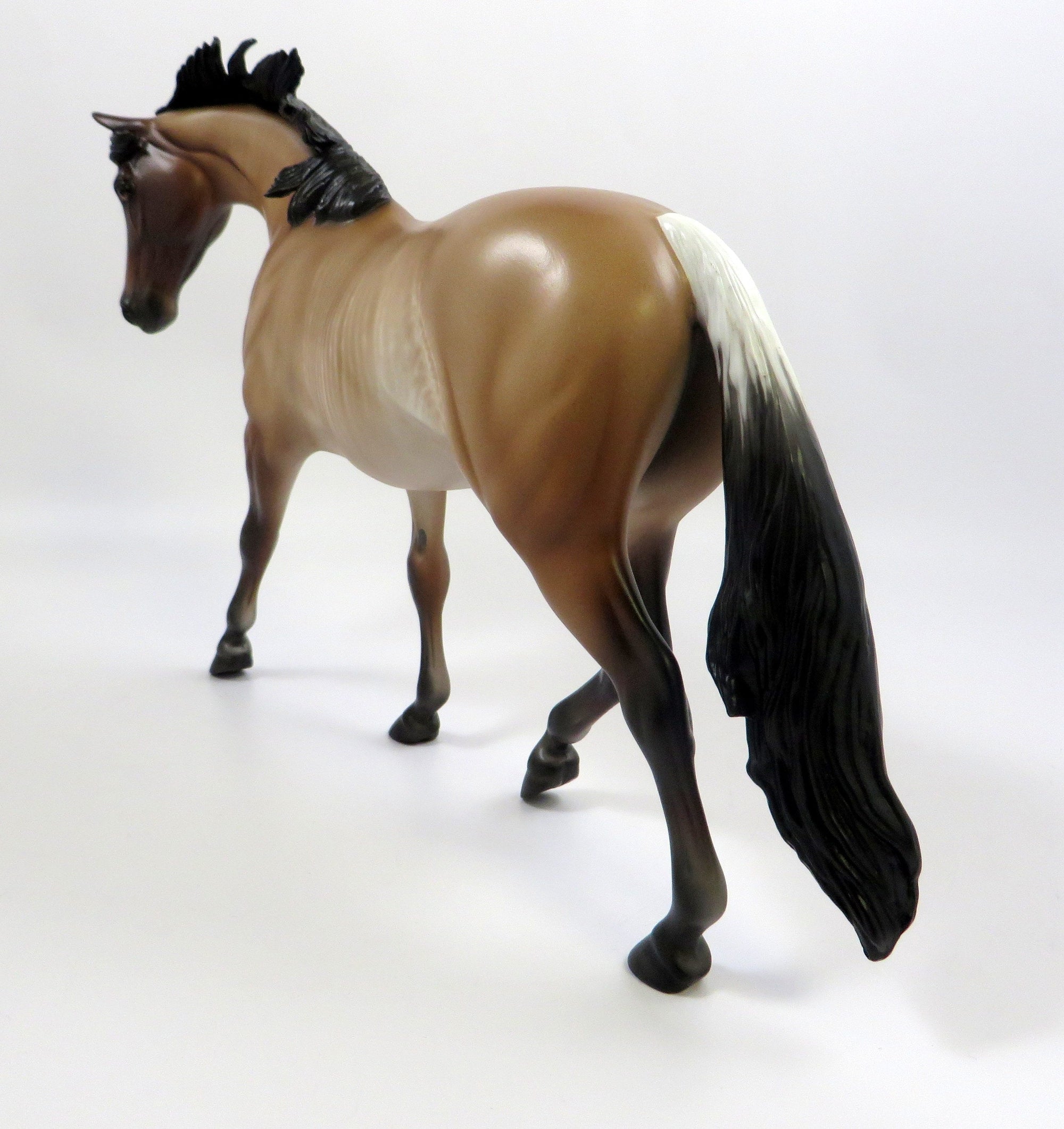 LAUREN -- OOAK BAY ROAN RABICANO PONY MODEL HORSE BY SHERYL LEISURE 6/7/19