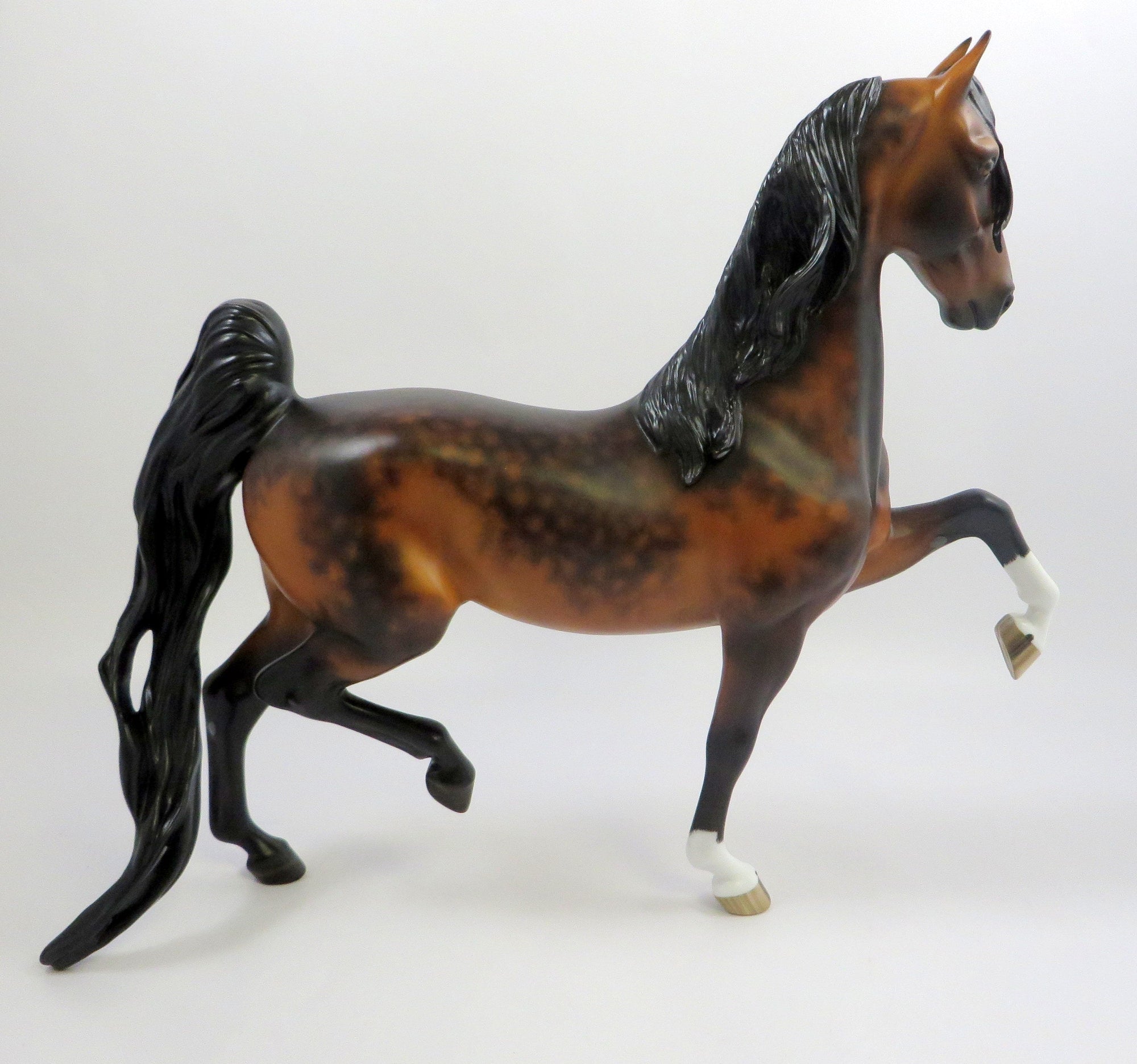 JULES -OOAK DAPPLE BAY SADDLEBRED MODEL HORSE BY SHERYL LEISURE 6/7/19