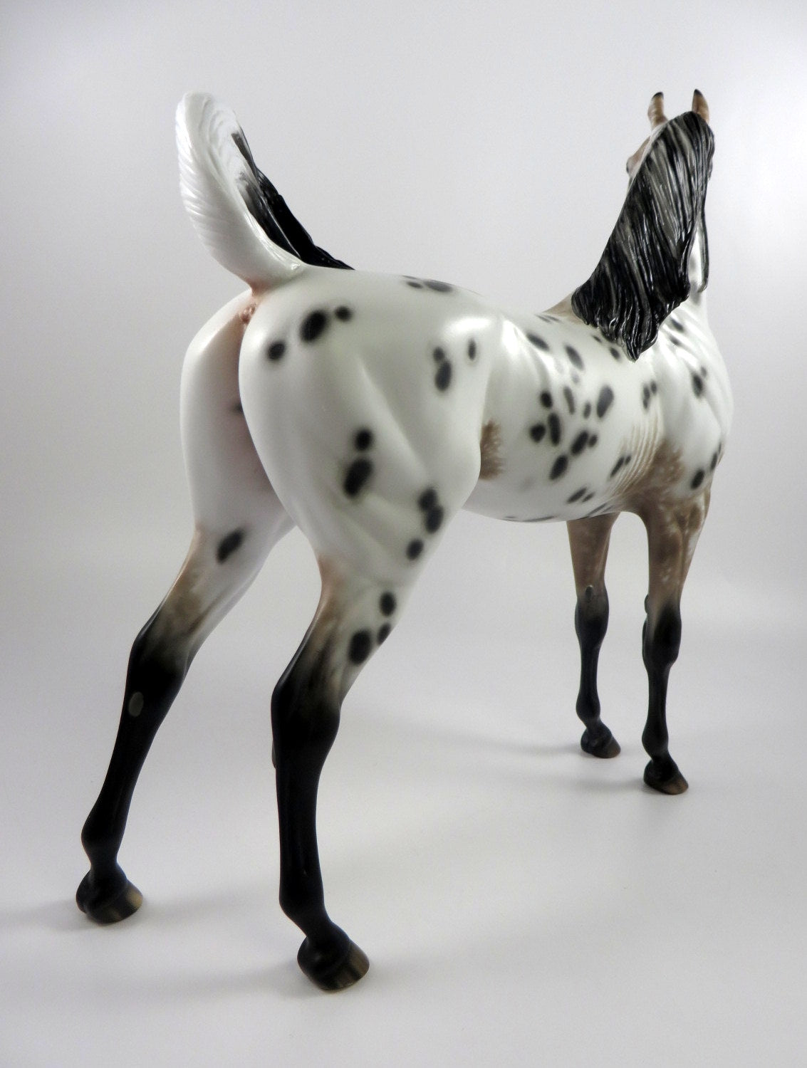 NUTMEG-OOAK LOUD BAY APPALOOSA CM ARABIAN MODEL HORSE BY SHERYL LEISURE MM19