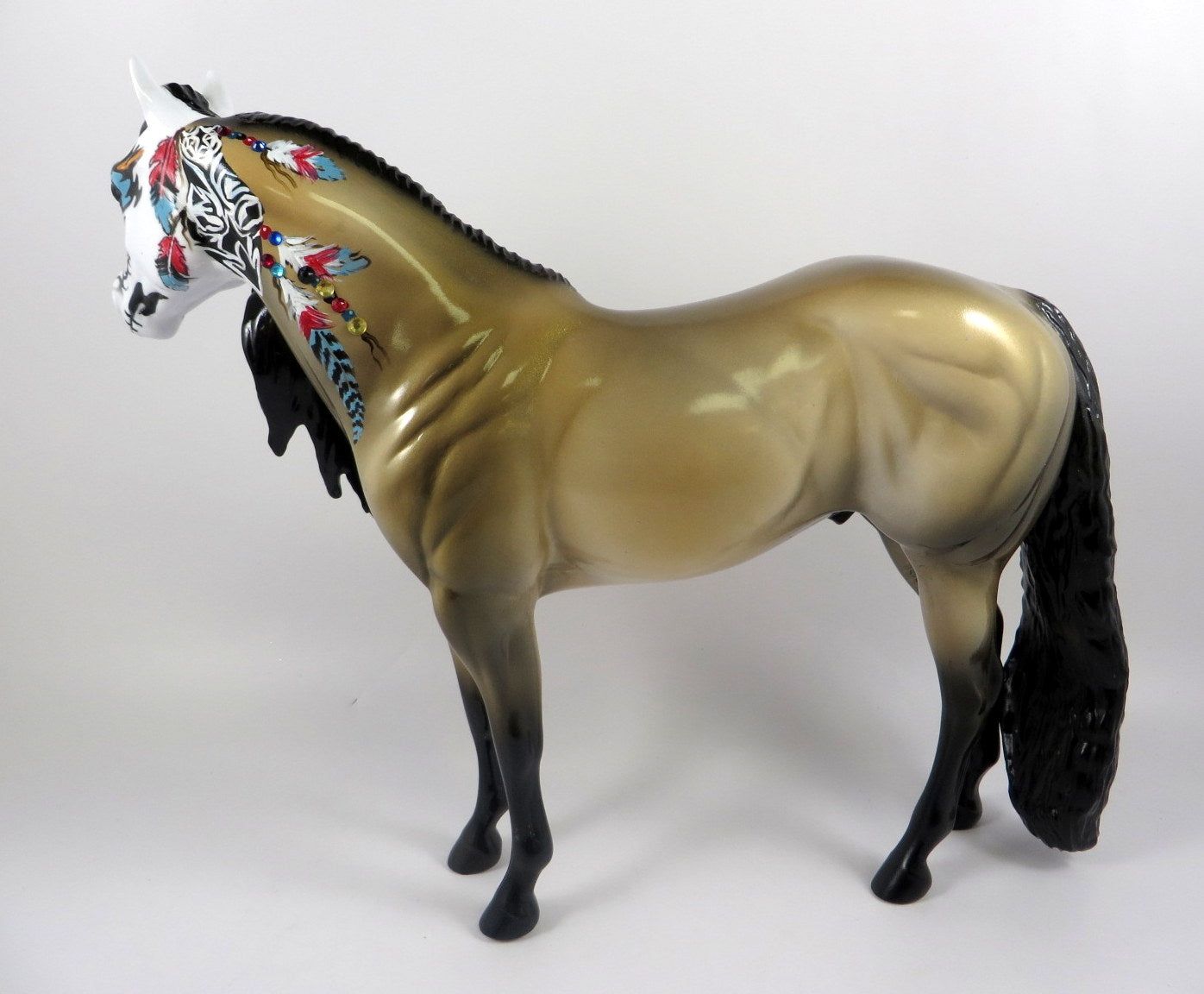 CLEVER JACK-OOAK BUCKSKIN SUGAR SKULL DECORATOR BY DAWN QUICK MM19