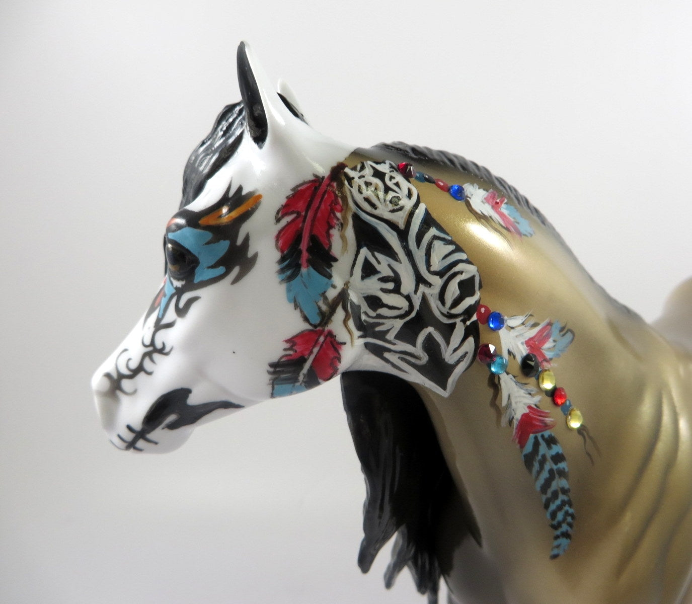 CLEVER JACK-OOAK BUCKSKIN SUGAR SKULL DECORATOR BY DAWN QUICK MM19