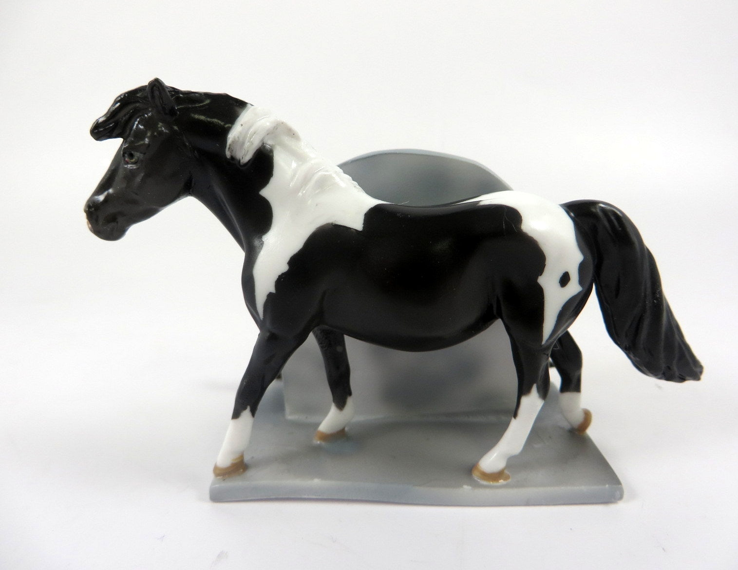 I. EMMA GHOST-OOAK BLACK/WHITE PAINT PONY TOMBSTONE CHIP DECORATOR BY DAWN QUICK MM19