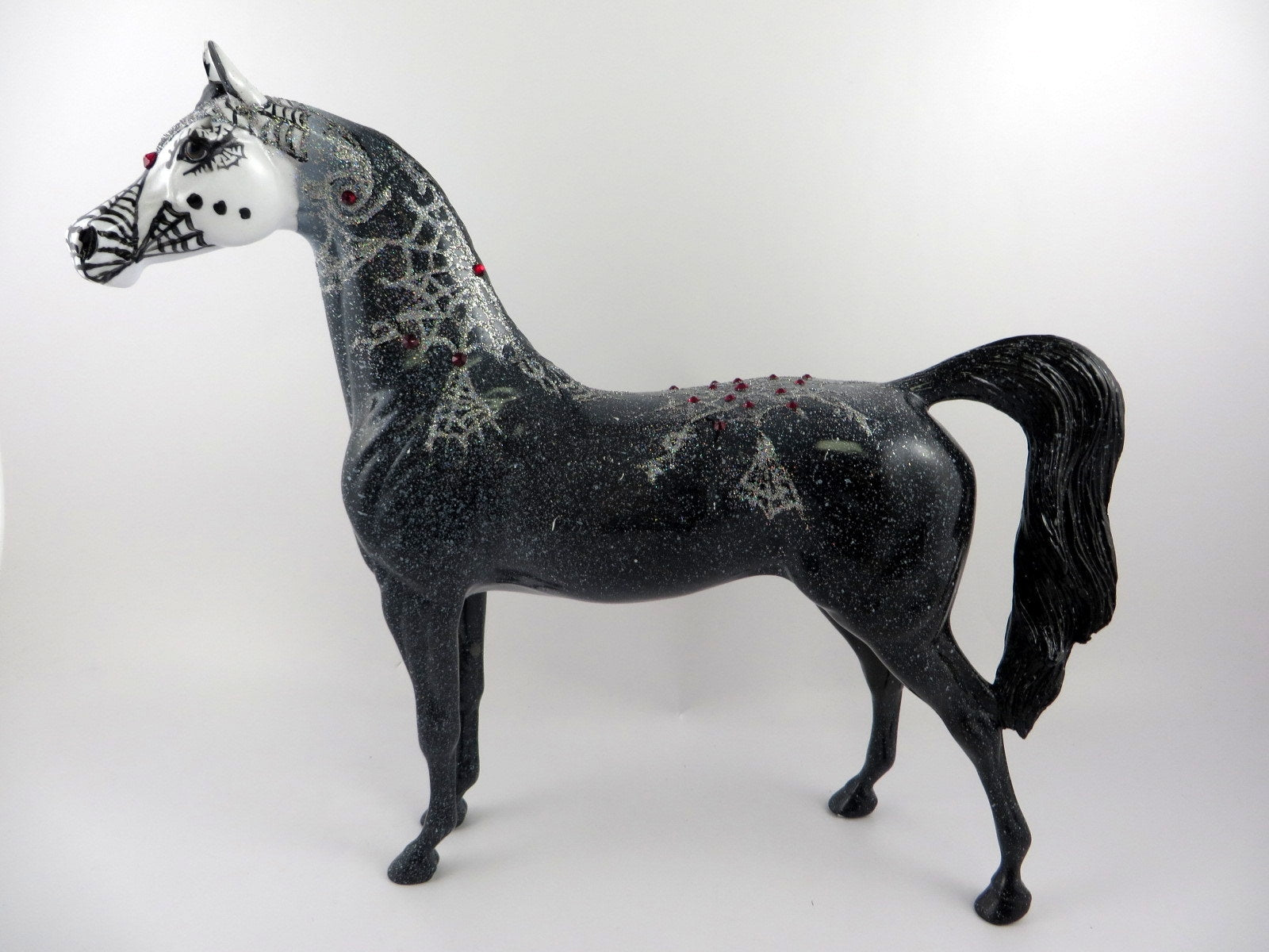 WIDOW MAKER-OOAK HALLOWEEN DECORATOR GREY WITH SPIDER WEBS BY DAWN QUICK MM19