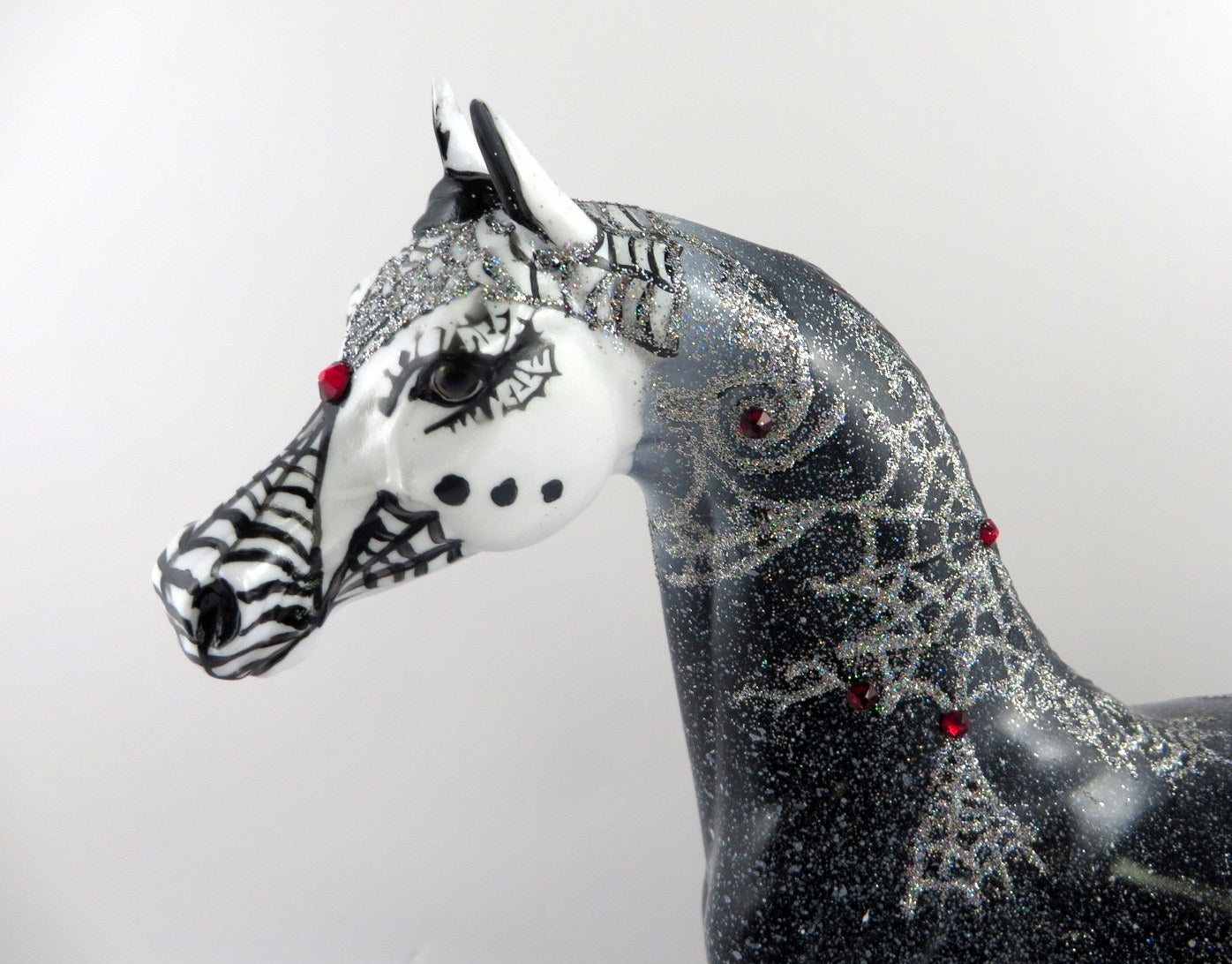 WIDOW MAKER-OOAK HALLOWEEN DECORATOR GREY WITH SPIDER WEBS BY DAWN QUICK MM19