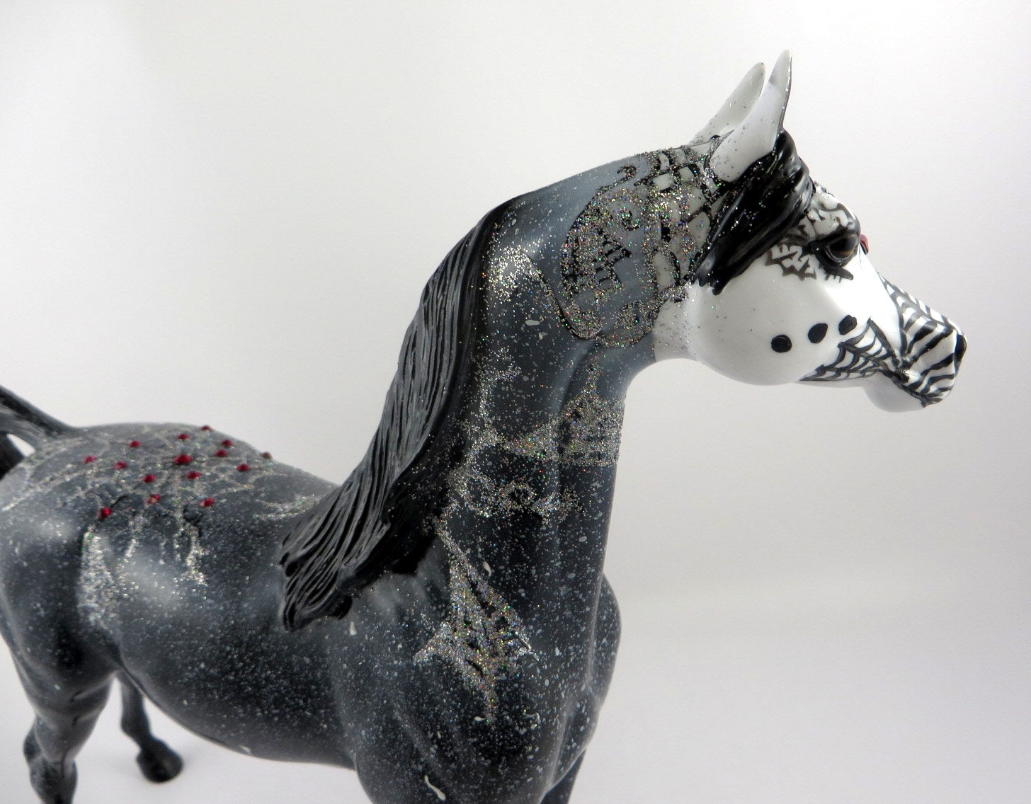 WIDOW MAKER-OOAK HALLOWEEN DECORATOR GREY WITH SPIDER WEBS BY DAWN QUICK MM19