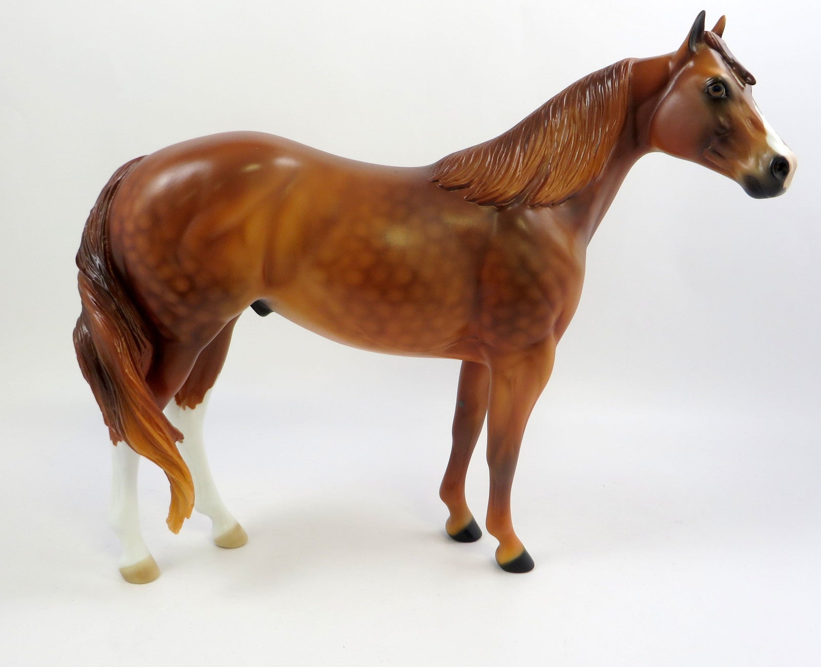 CHECKS IN THE MAIL-OOAK DAPPLE CHESTNUT ISH MODEL HORSE 6/14/19