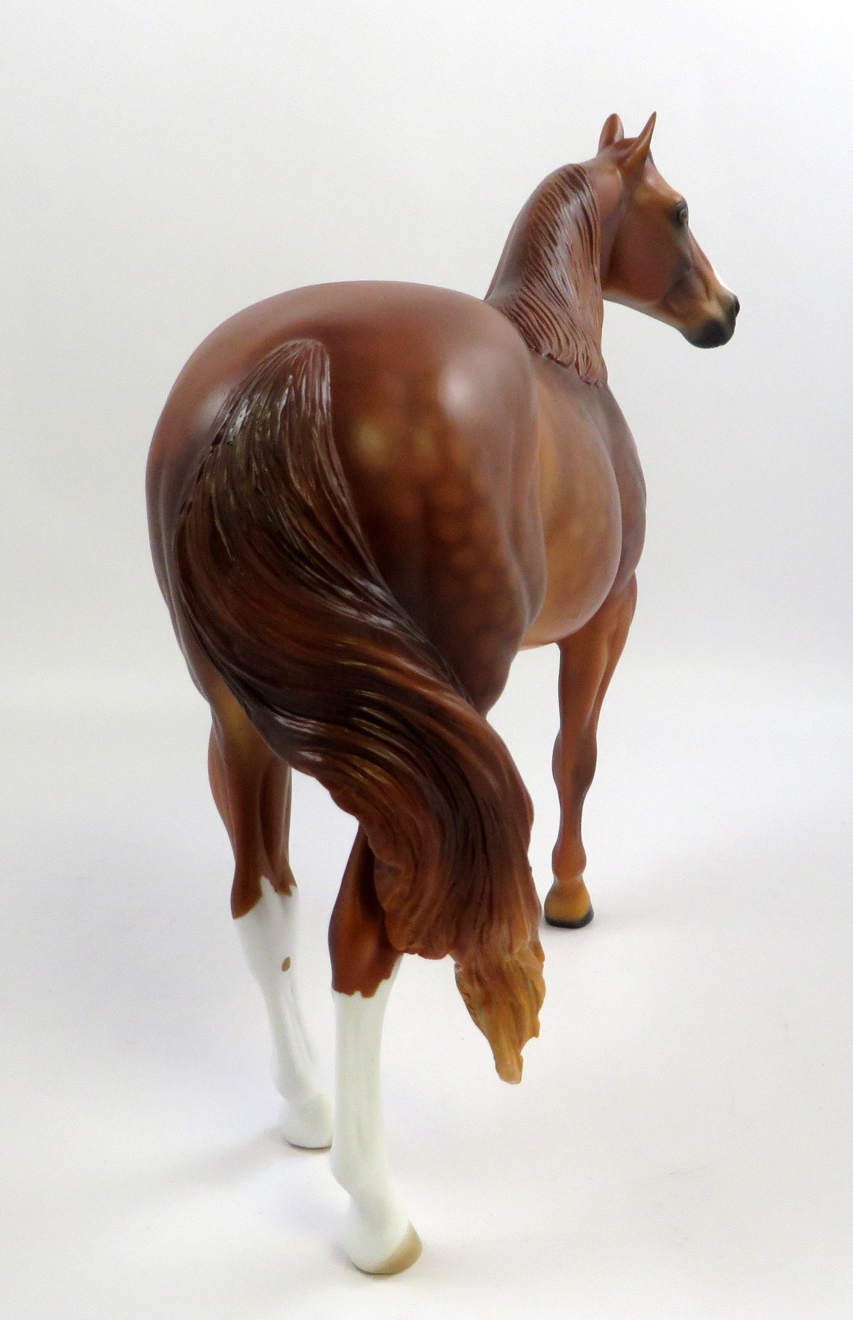 CHECKS IN THE MAIL-OOAK DAPPLE CHESTNUT ISH MODEL HORSE 6/14/19