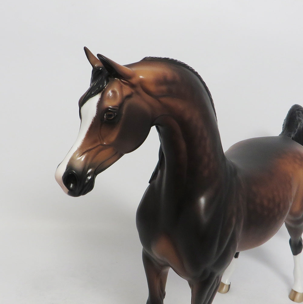 MAKO-OOAK STAR DAPPLE BAY ARABIAN MODEL HORSE BY SHERYL LEISURE 9/21/18