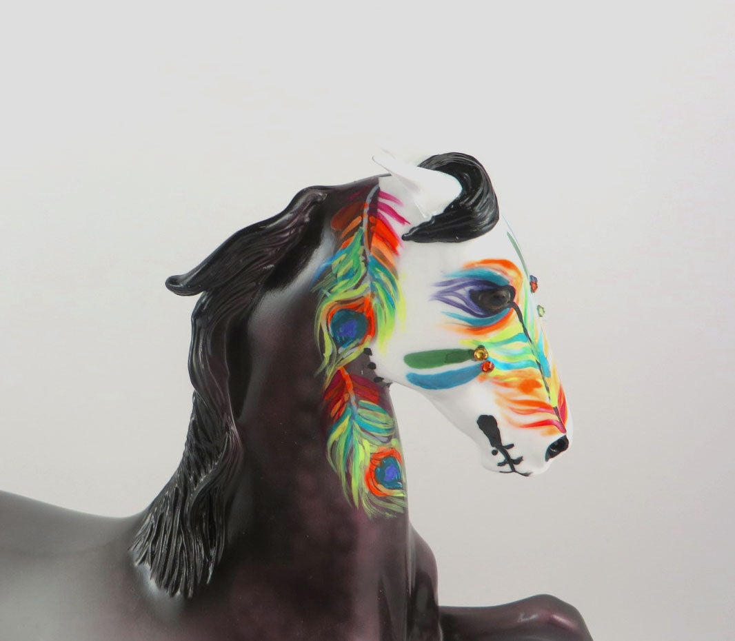 THE MARE STARE -OOAK DAPPLE ROSE GREY SADDLEBRED BY DAWN QUICK MM19