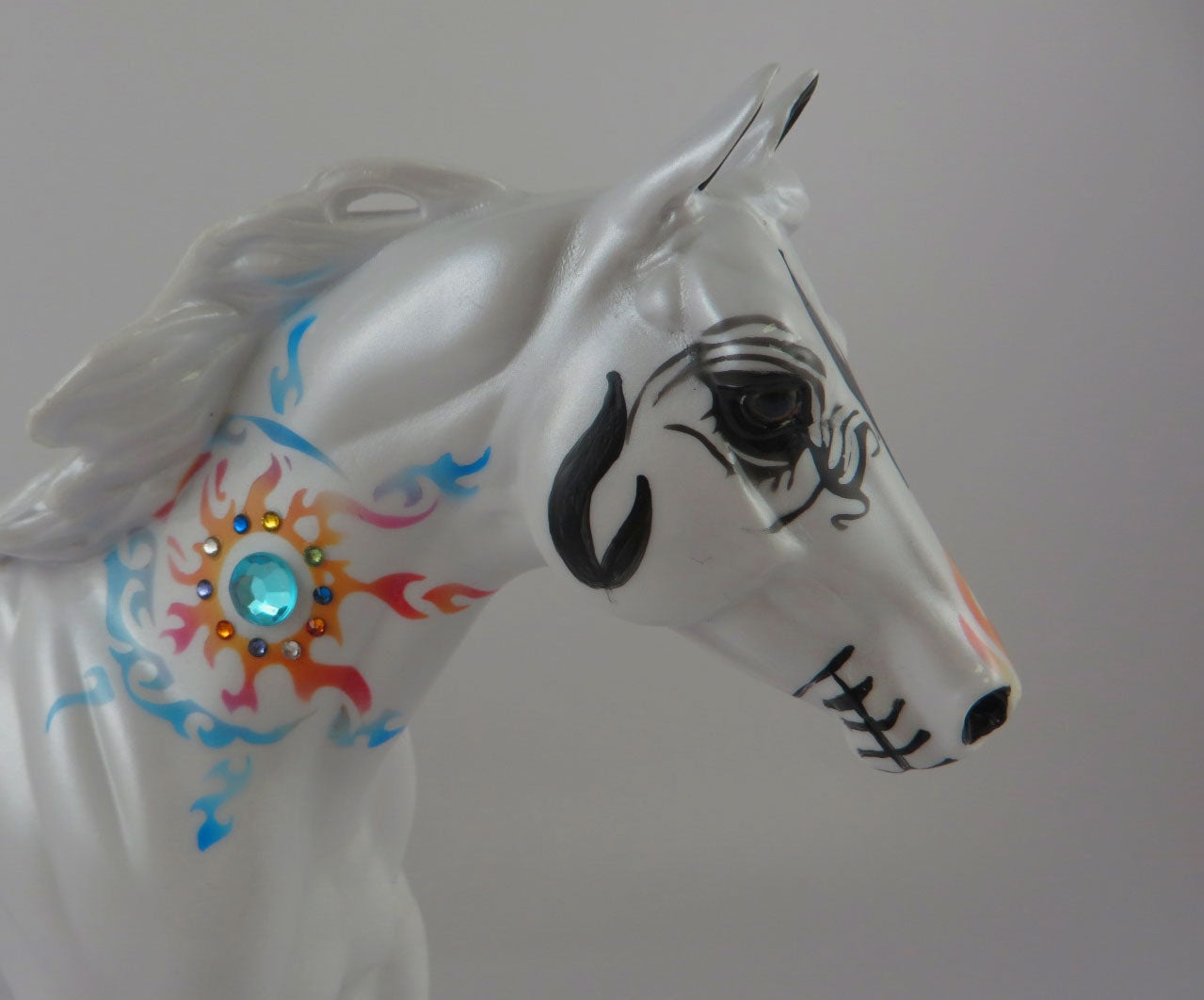 PIRATE GHOST -OOAK WHITE SKULL FQH BY DAWN QUICK MM19