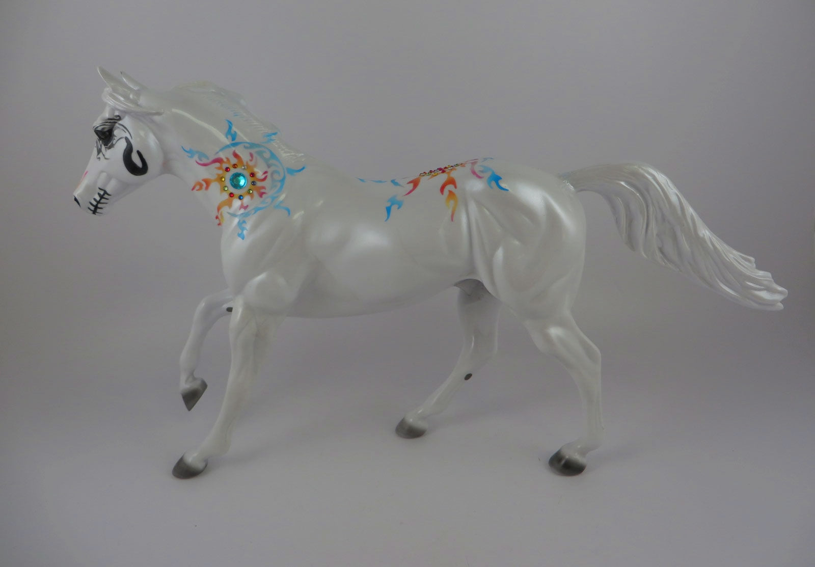 PIRATE GHOST -OOAK WHITE SKULL FQH BY DAWN QUICK MM19