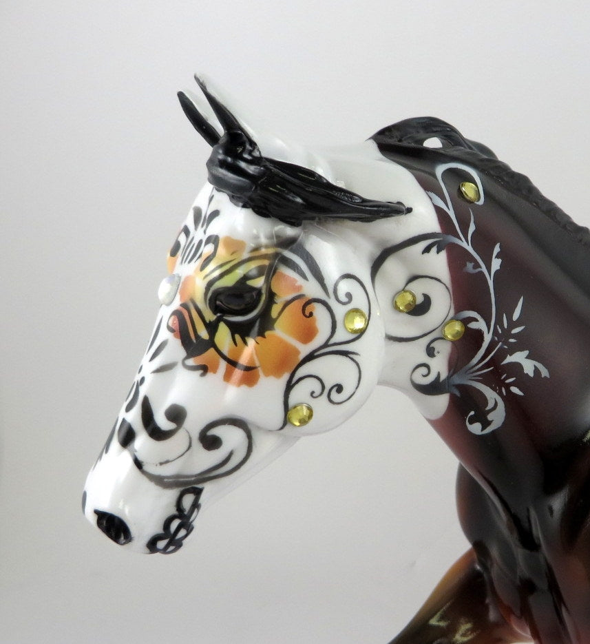 DARK SHADOWS -OOAK BAY PINTO  FQH SUGAR SKULL BY DAWN QUICK MM19