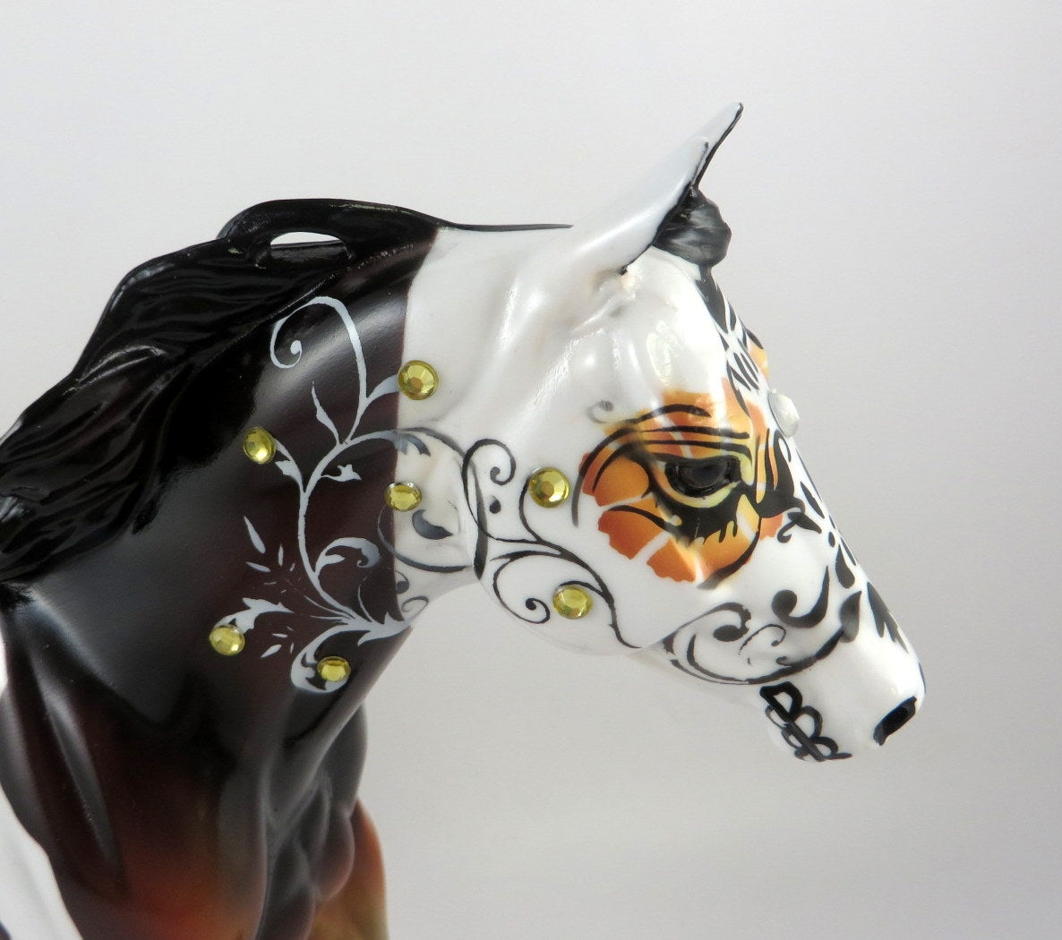 DARK SHADOWS -OOAK BAY PINTO  FQH SUGAR SKULL BY DAWN QUICK MM19