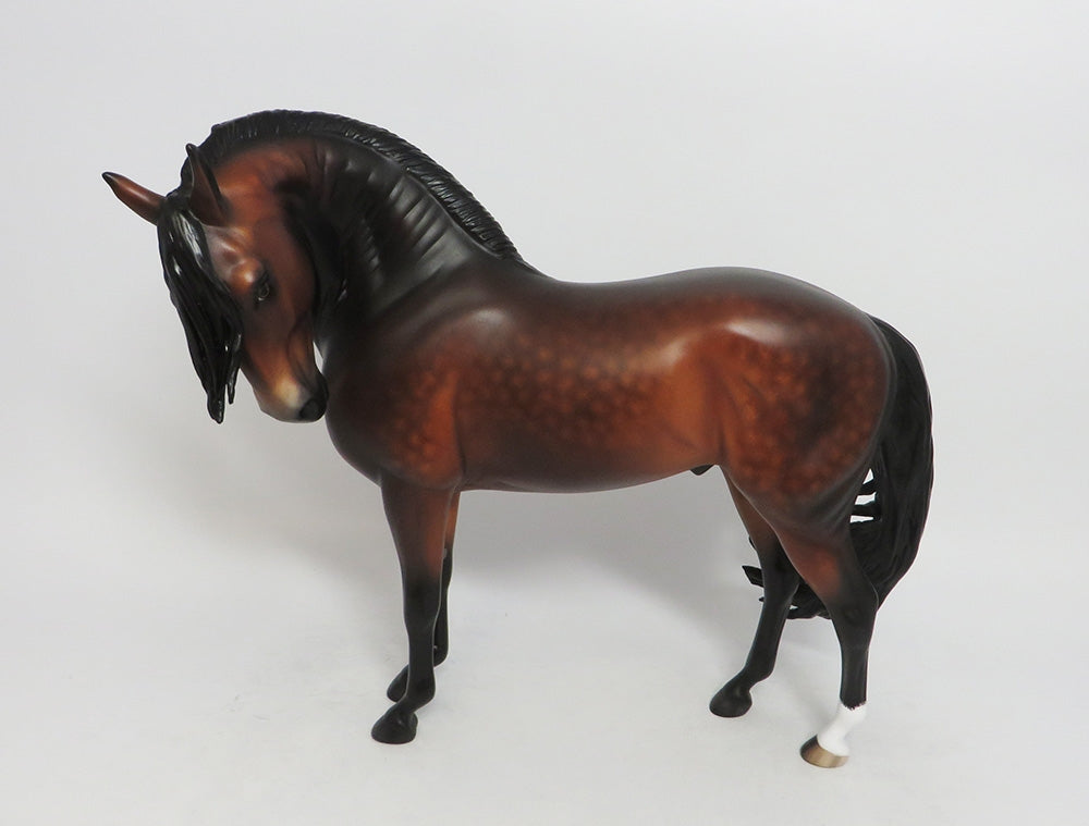 STRANGERS ON THE TRAIN-OOAK DAPPLE BAY ANDALUSIAN MARE WITH TURNED HEAD LHS 2018