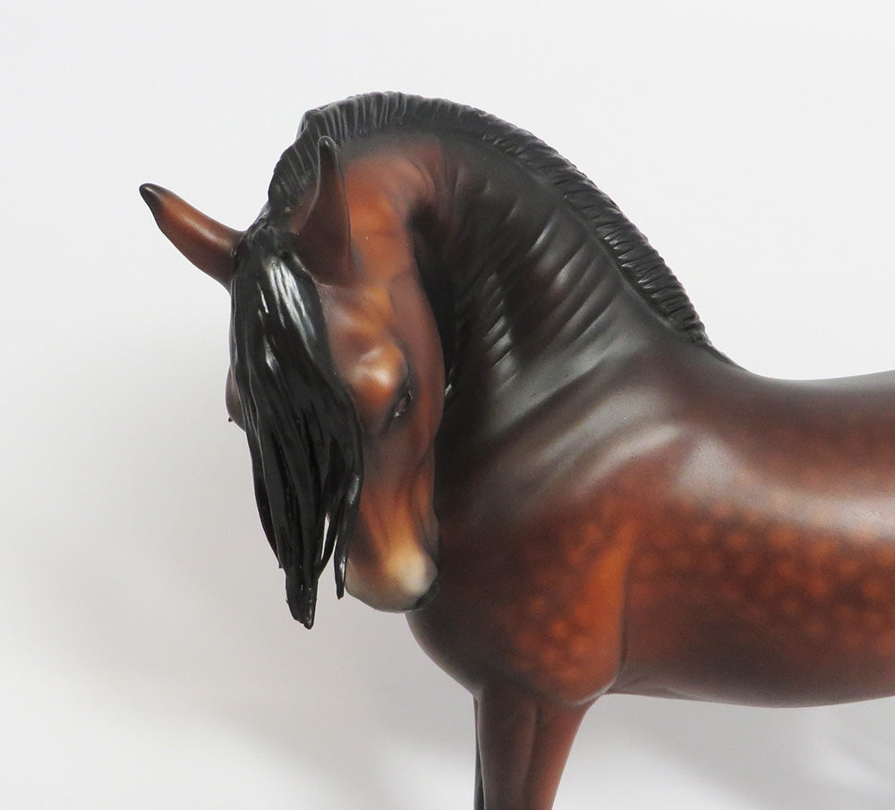 STRANGERS ON THE TRAIN-OOAK DAPPLE BAY ANDALUSIAN MARE WITH TURNED HEAD LHS 2018