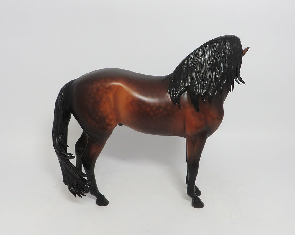STRANGERS ON THE TRAIN-OOAK DAPPLE BAY ANDALUSIAN MARE WITH TURNED HEAD LHS 2018