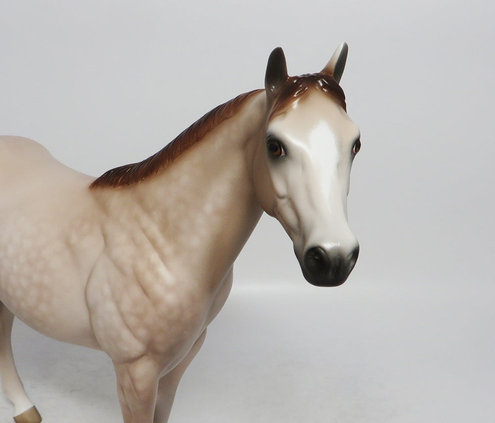 RIDDLE ME THIS OOAK ROSE DAPPLE GREY ISH MODEL HORSE LHS 2018