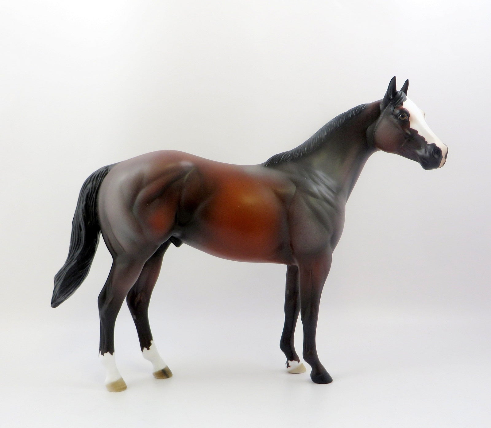 KALIBIS-OOAK BAY ROAN ISH MODEL HORSE BY AMANDA 6/21/19