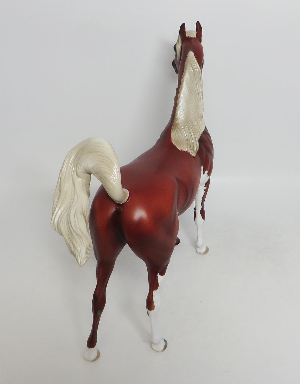 YWAIN- OOAK SORREL DAPPLED PINTO ARABIAN MODEL HORSE BY AMANDA HOSTETLER MM 2018