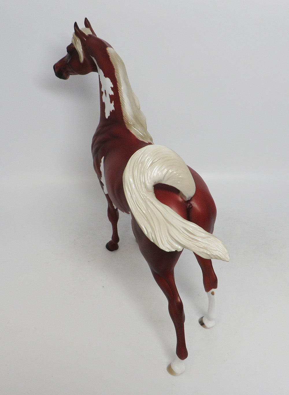 YWAIN- OOAK SORREL DAPPLED PINTO ARABIAN MODEL HORSE BY AMANDA HOSTETLER MM 2018