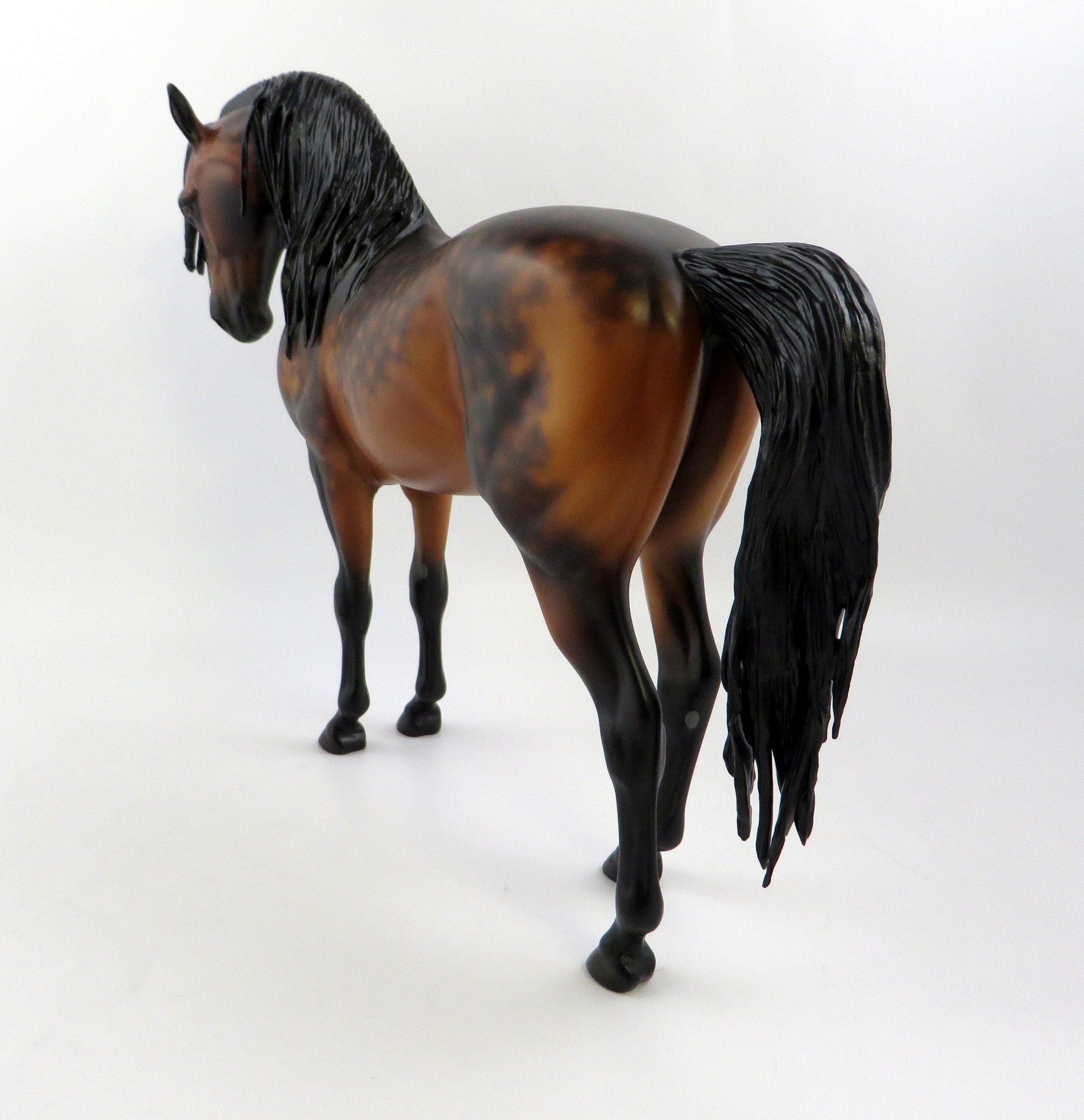 BENZ-OOAK DAPPLE BAY ANDALUSIAN MODEL HORSE BY SHYER LEISURE EQ 19