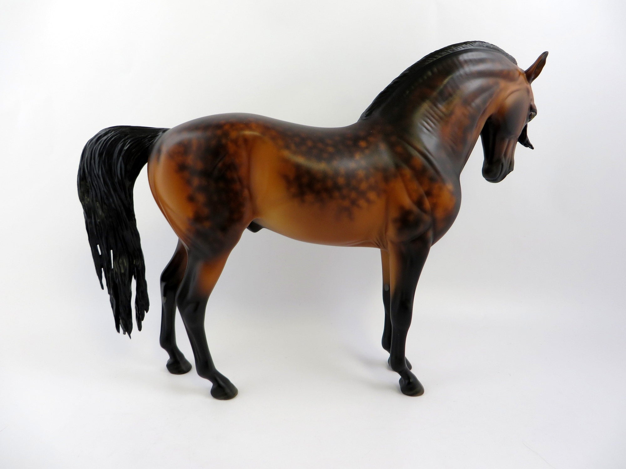 BENZ-OOAK DAPPLE BAY ANDALUSIAN MODEL HORSE BY SHYER LEISURE EQ 19
