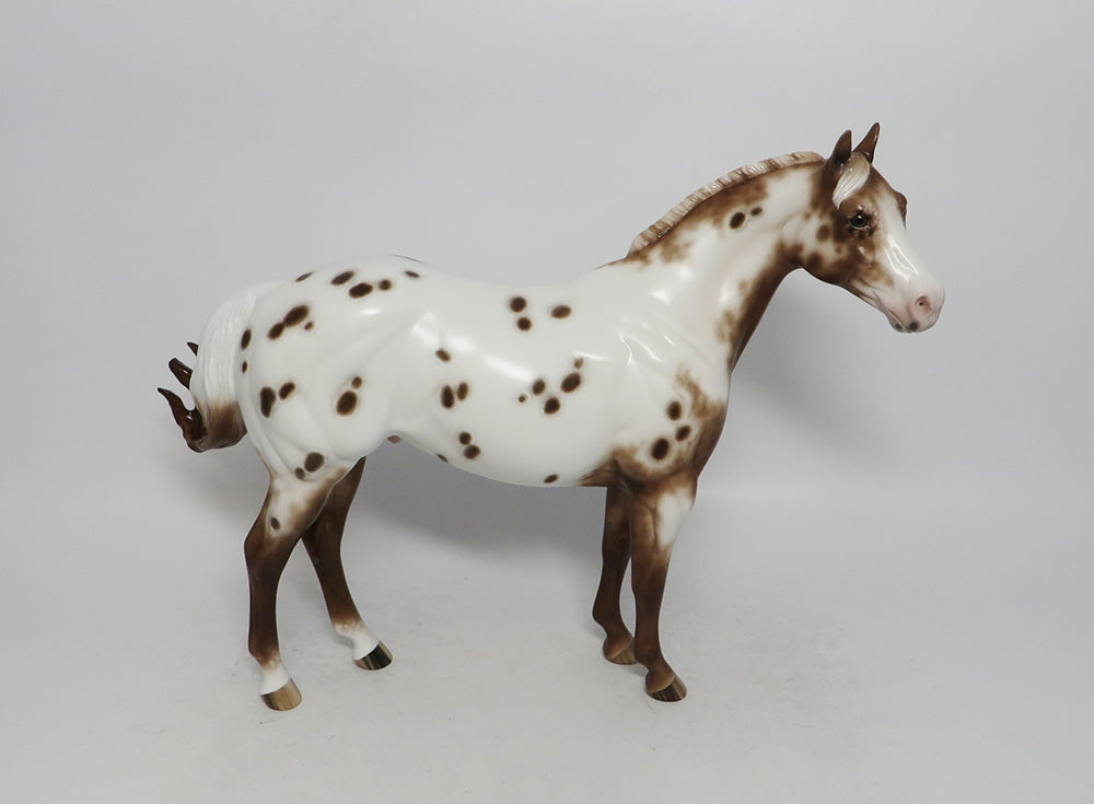 CHARLATAN- OOAK CHESNUT APPALOOSA ISH MODEL HORSE BY SHERYL LEISURE 10/4/2018