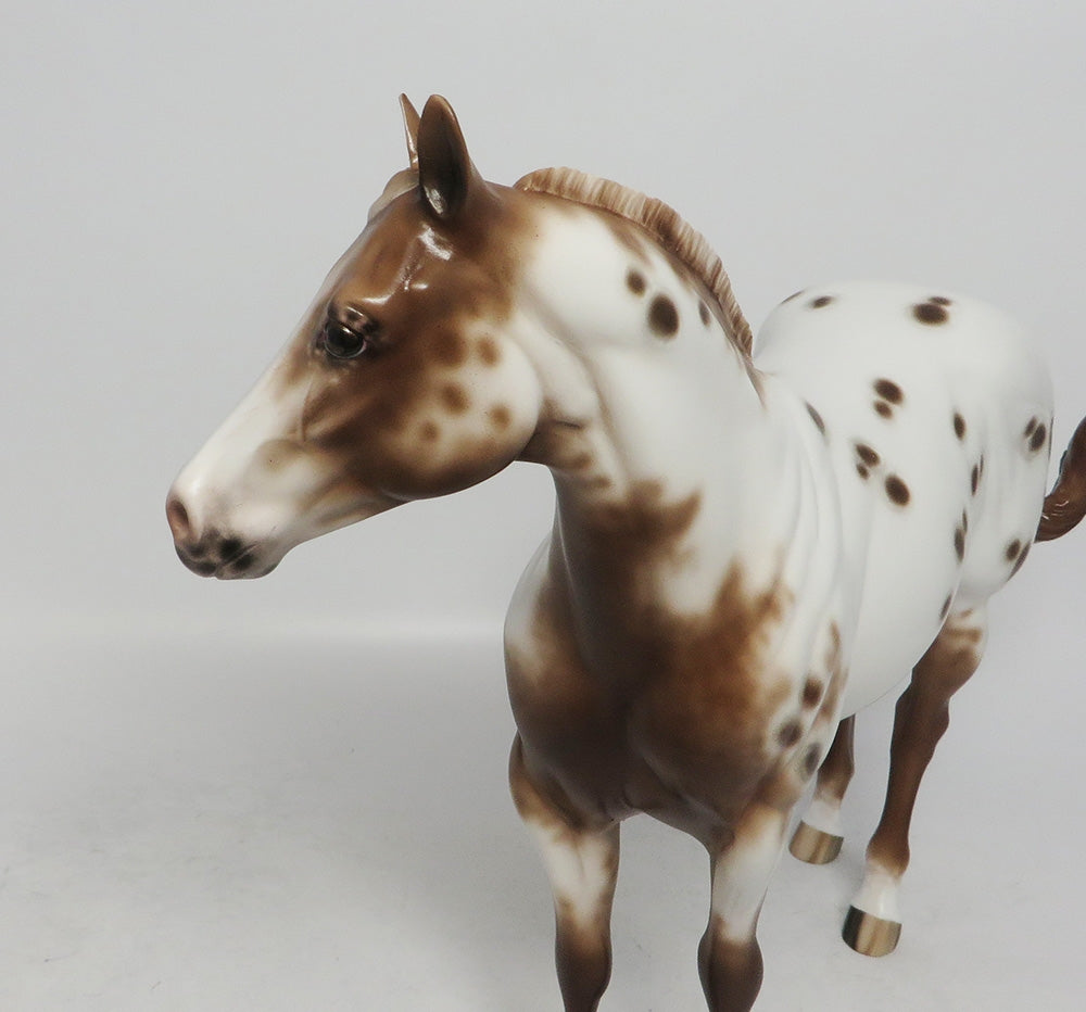 CHARLATAN- OOAK CHESNUT APPALOOSA ISH MODEL HORSE BY SHERYL LEISURE 10/4/2018