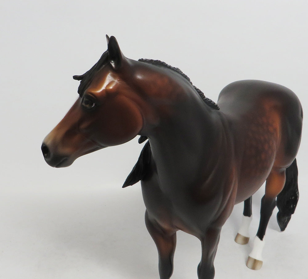 BONFIRE-OOAK STAR DAPPLE BAY ISH MODEL HORSE BY SHERYL LEISURE 10/12/18