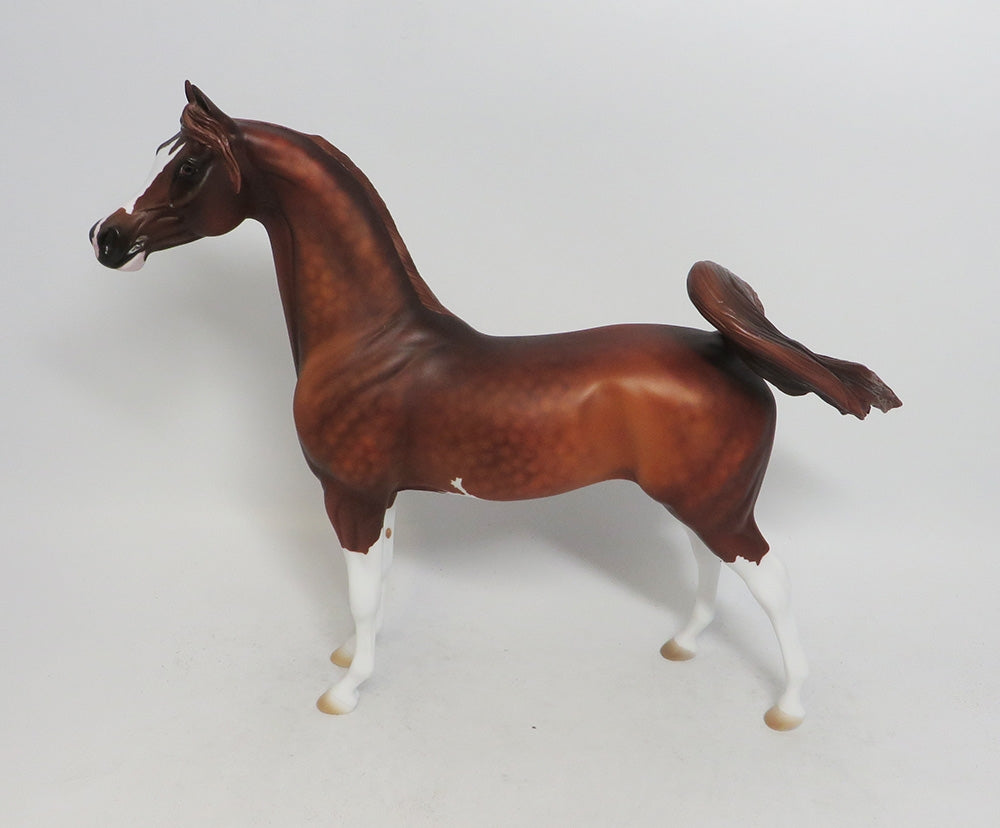 MORAN-OOAK DAPPLE CHESTNUT PINTO ARABIAN MODEL HORSE 10/12/18
