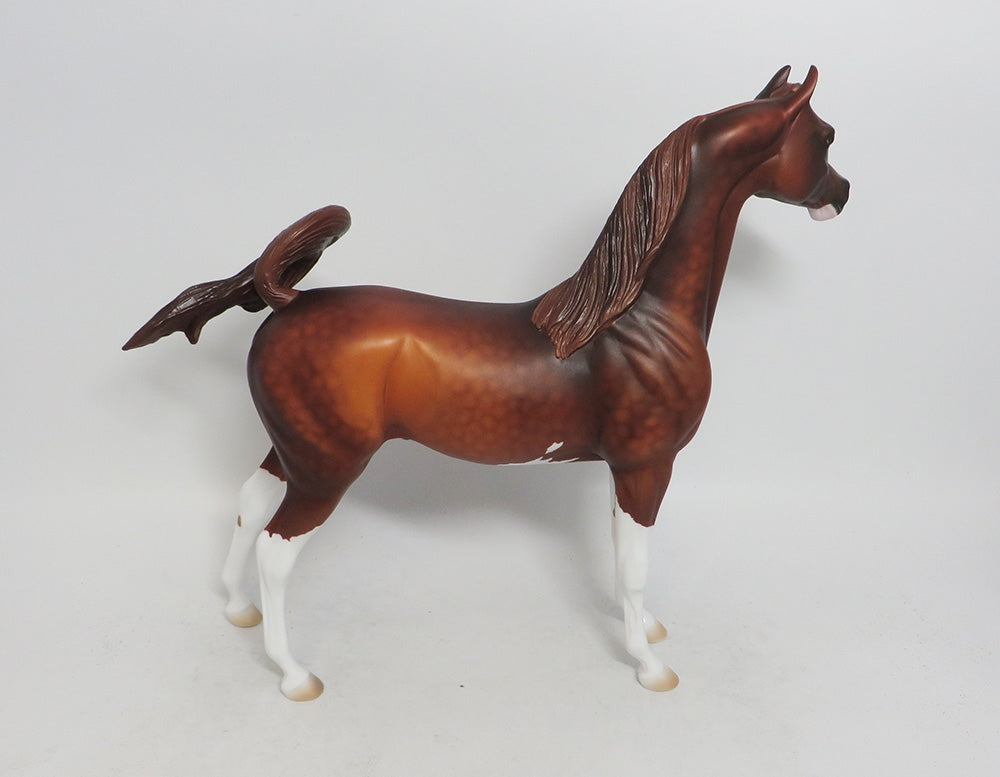 MORAN-OOAK DAPPLE CHESTNUT PINTO ARABIAN MODEL HORSE 10/12/18