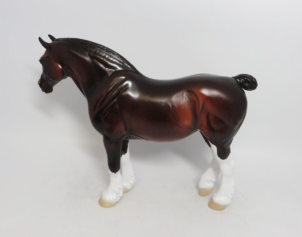 WASHAKIE-OOAK DAPPLE BAY HEAVY DRAFT MARE MODEL HORSE BY DAWN QUICK 10/12/18